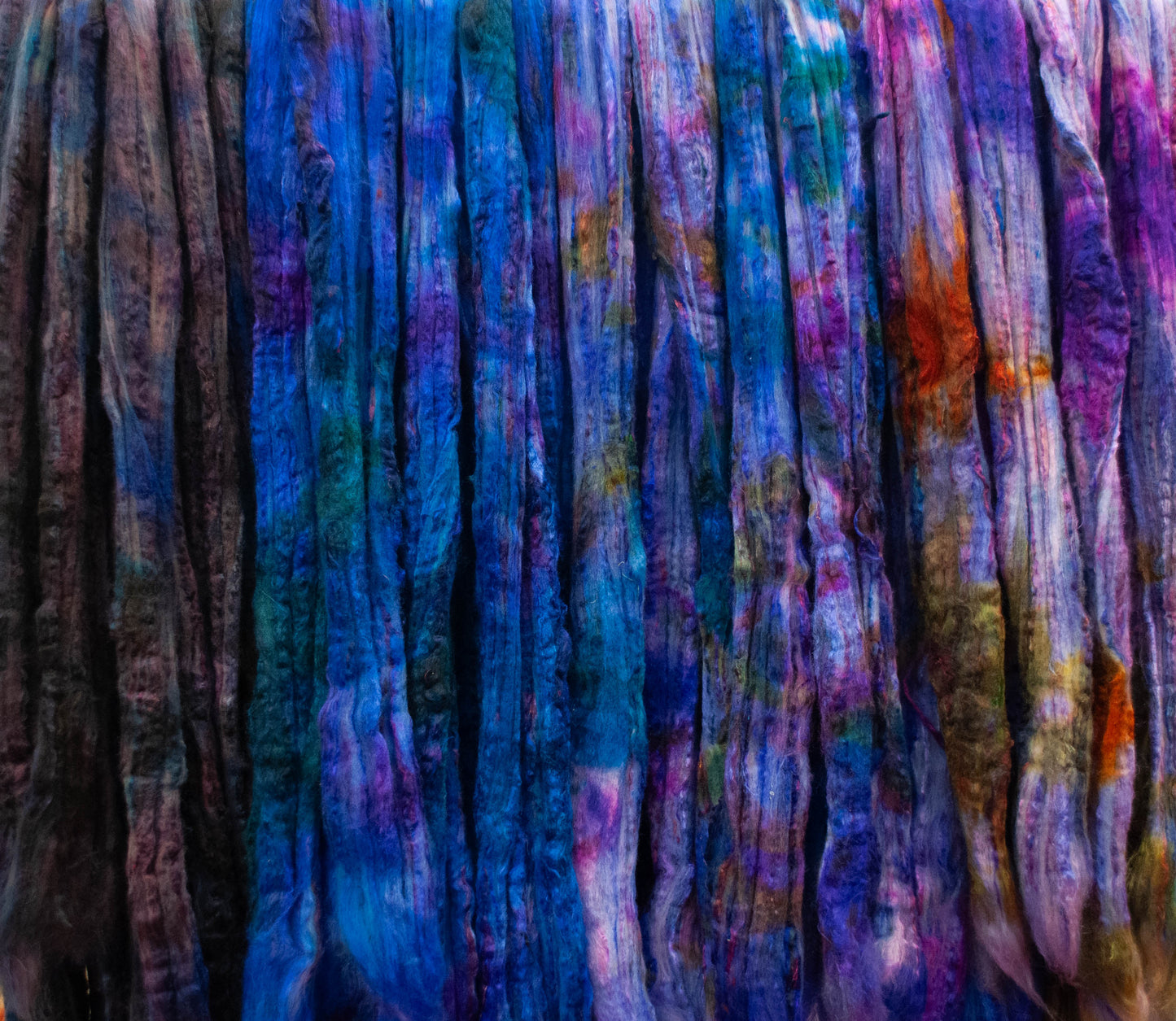Delphinium - Gradient Braid Set -(5.7 oz) - Batt in a Braid #39 - Merino/ Mulberry Silk / Sari Silk (50/25/25)