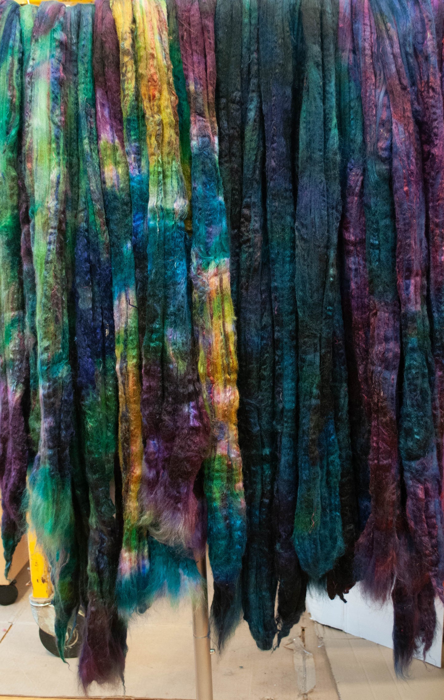 Sweet Basil - Gradient Braid Set -(5.7 oz) - Batt in a Braid #39 - Merino/ Mulberry Silk / Sari Silk (50/25/25)