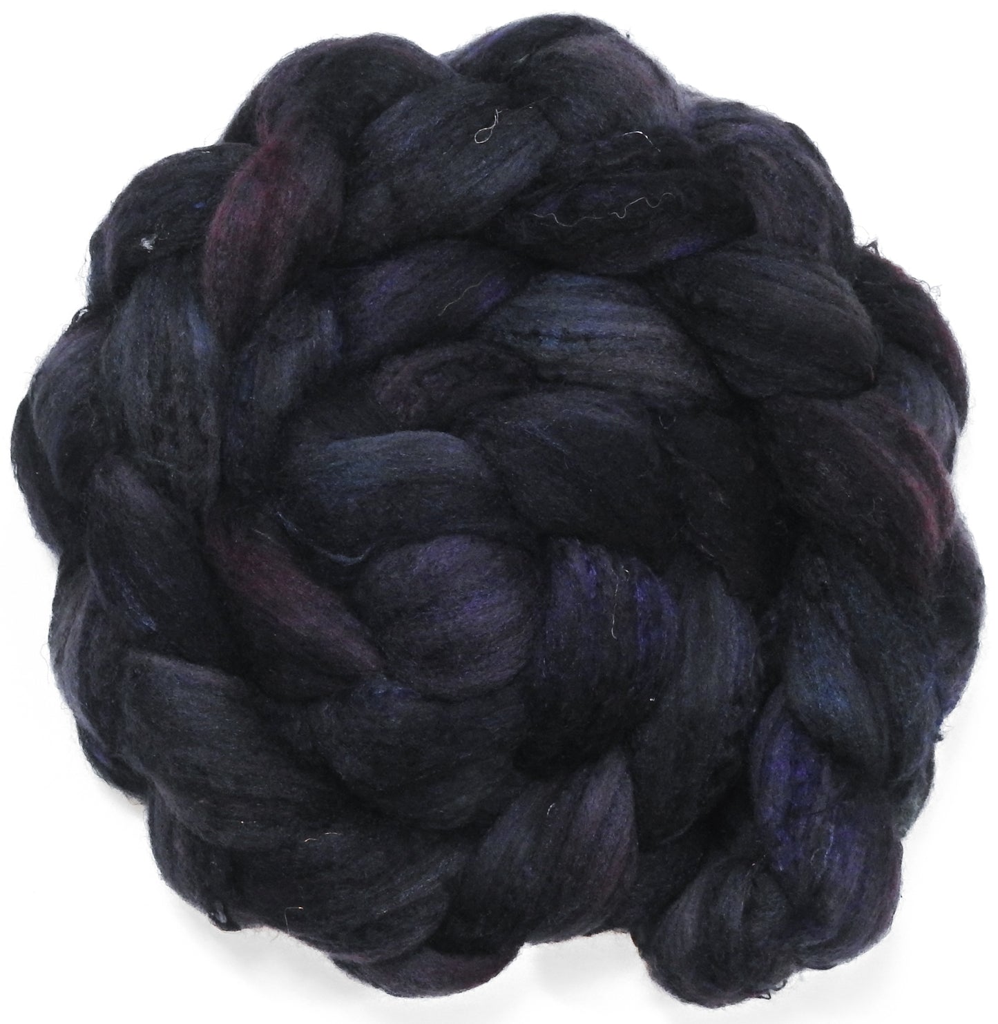 Witch-King (5.7 oz) - Batt in a Braid #65 - Rambouillet/ Cormo / Sari silk/ Tussah silk (40/25/25/10)