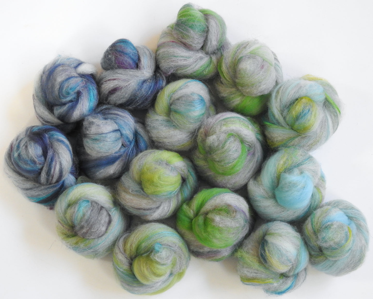 Sea Glass - Non-Sparkle Sticklebatts (4.3 oz) - North Ronaldsay, Merino, Lonk, Tussah Silk