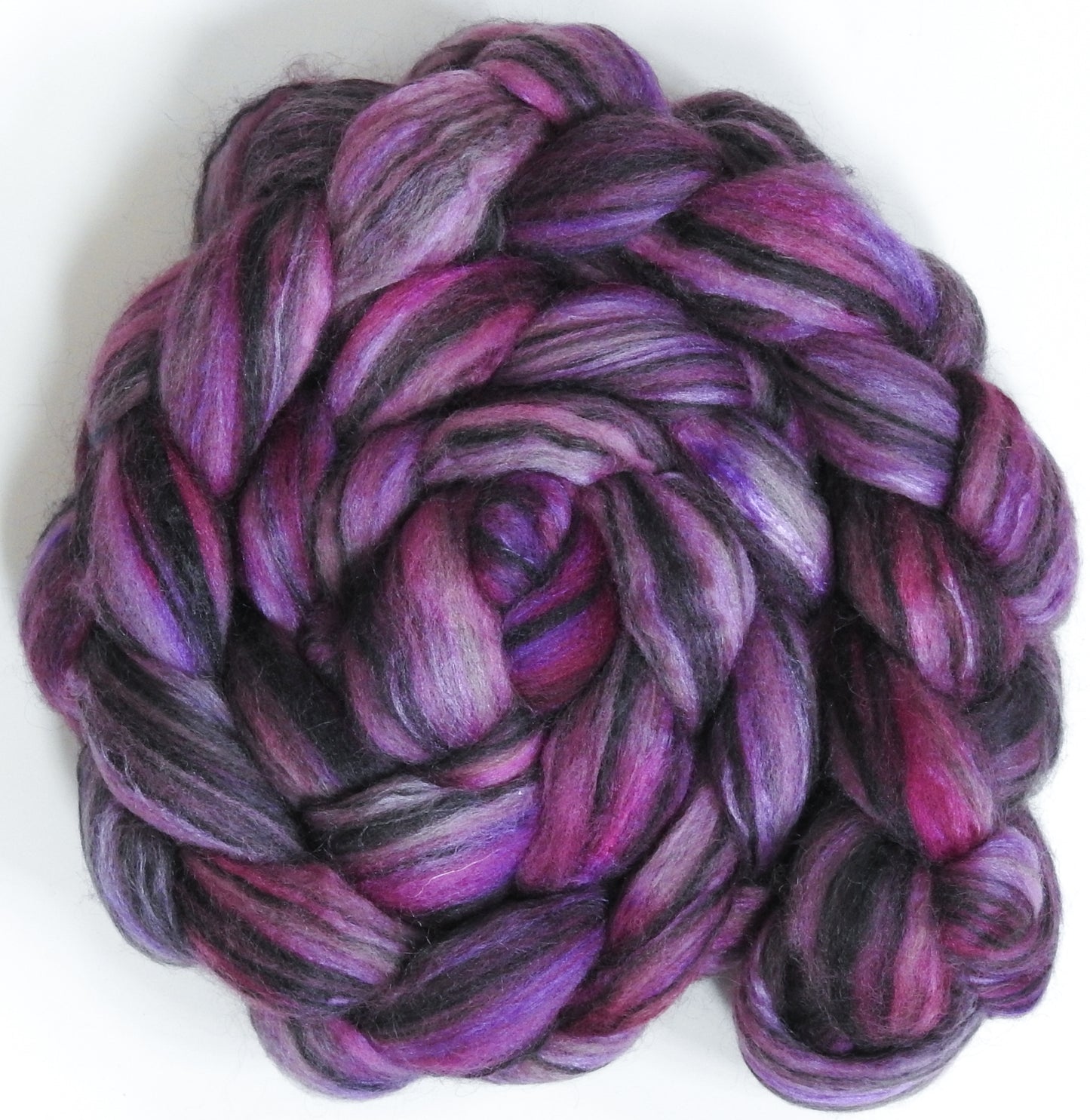 Original -10 (5.2 oz) Batt in a Braid #64 (Cormo/ Grey Cashgora/ Tussah Silk (50/25/25)