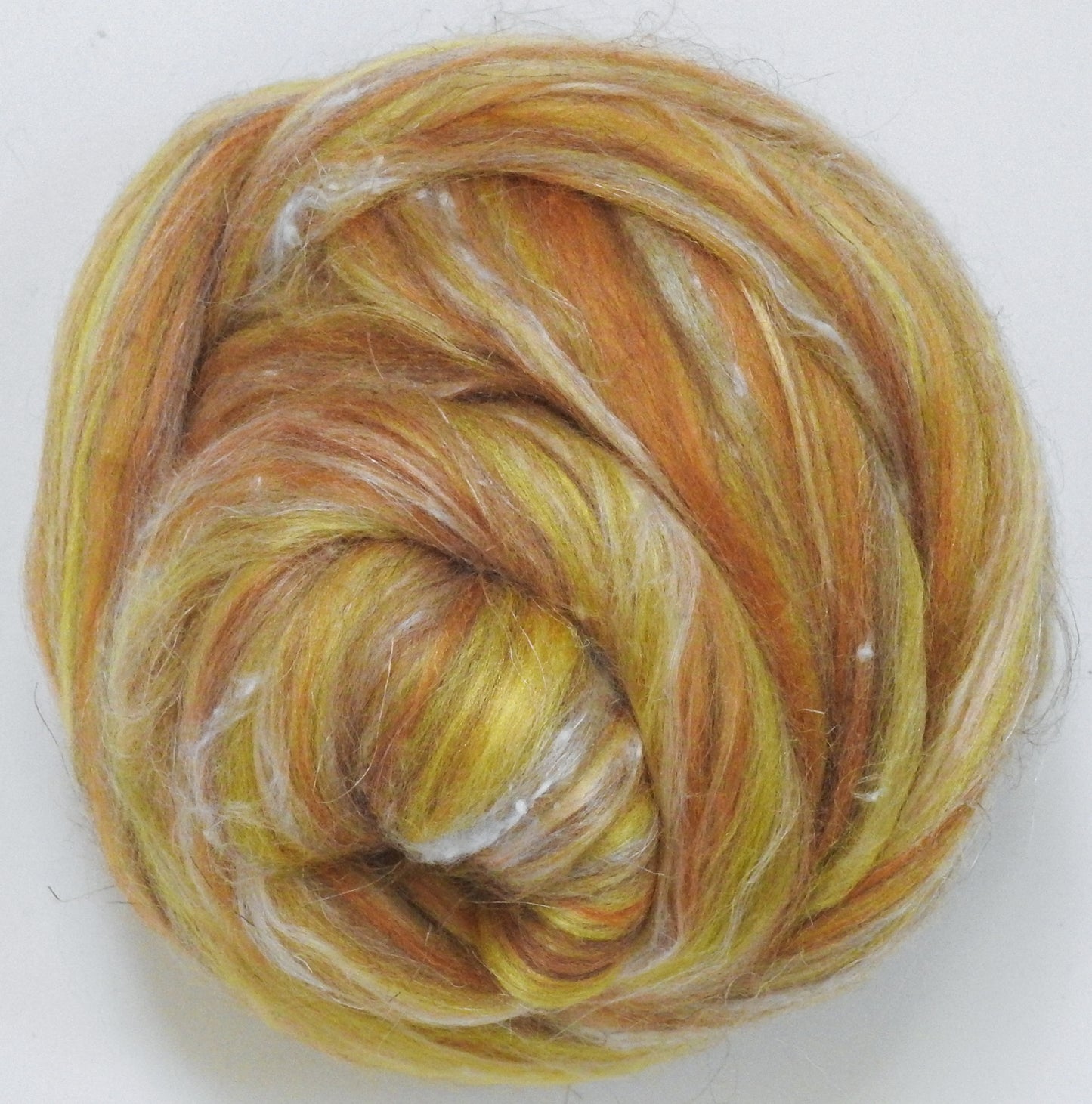 Chanterelle - Mushroom Blend - Bfl/ Tussah Silk/ Shetland /Tweed Blend/ Mint Fiber/ FLAX (25/25/15/15/1010)
