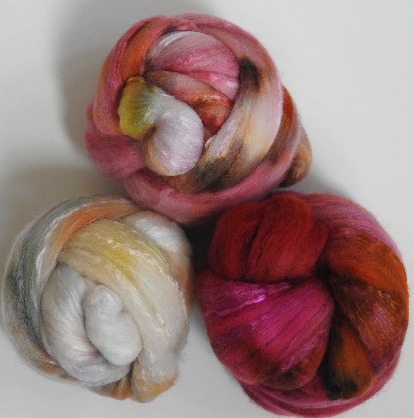 Tickled Pink (5.6 oz) -gradient set - Organic Polwarth/mulberry silk (80/20)
