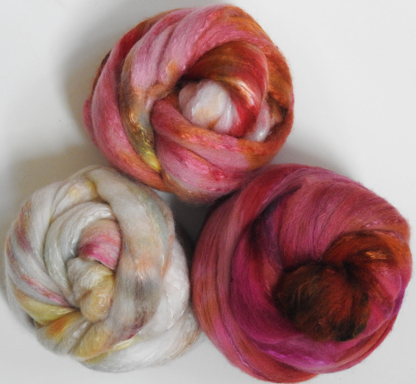 Tickled Pink (5.6 oz) -gradient set - Organic Polwarth/mulberry silk (80/20)