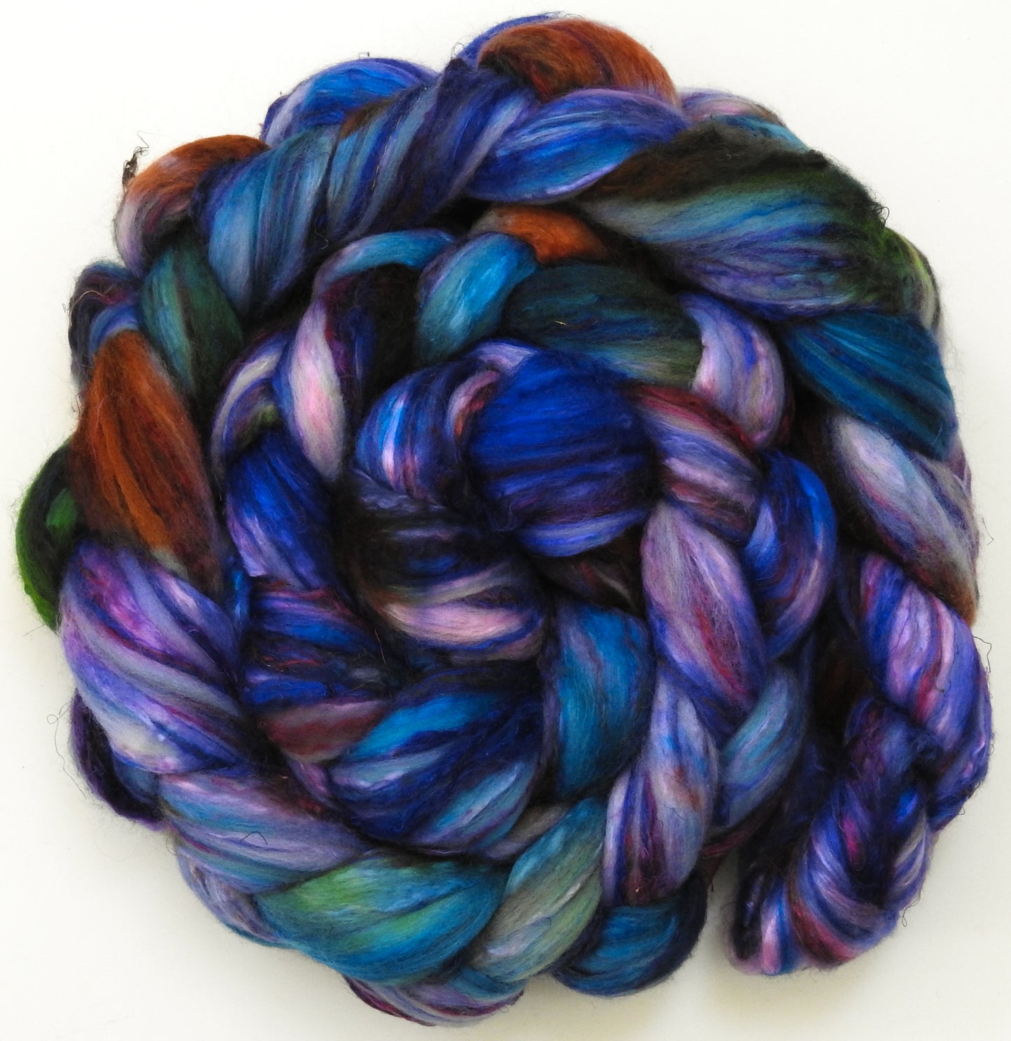 Batt in a Braid #39 - Singular 35 -(5.7 oz.) Merino/ Mulberry Silk / Sari Silk (50/25/25)