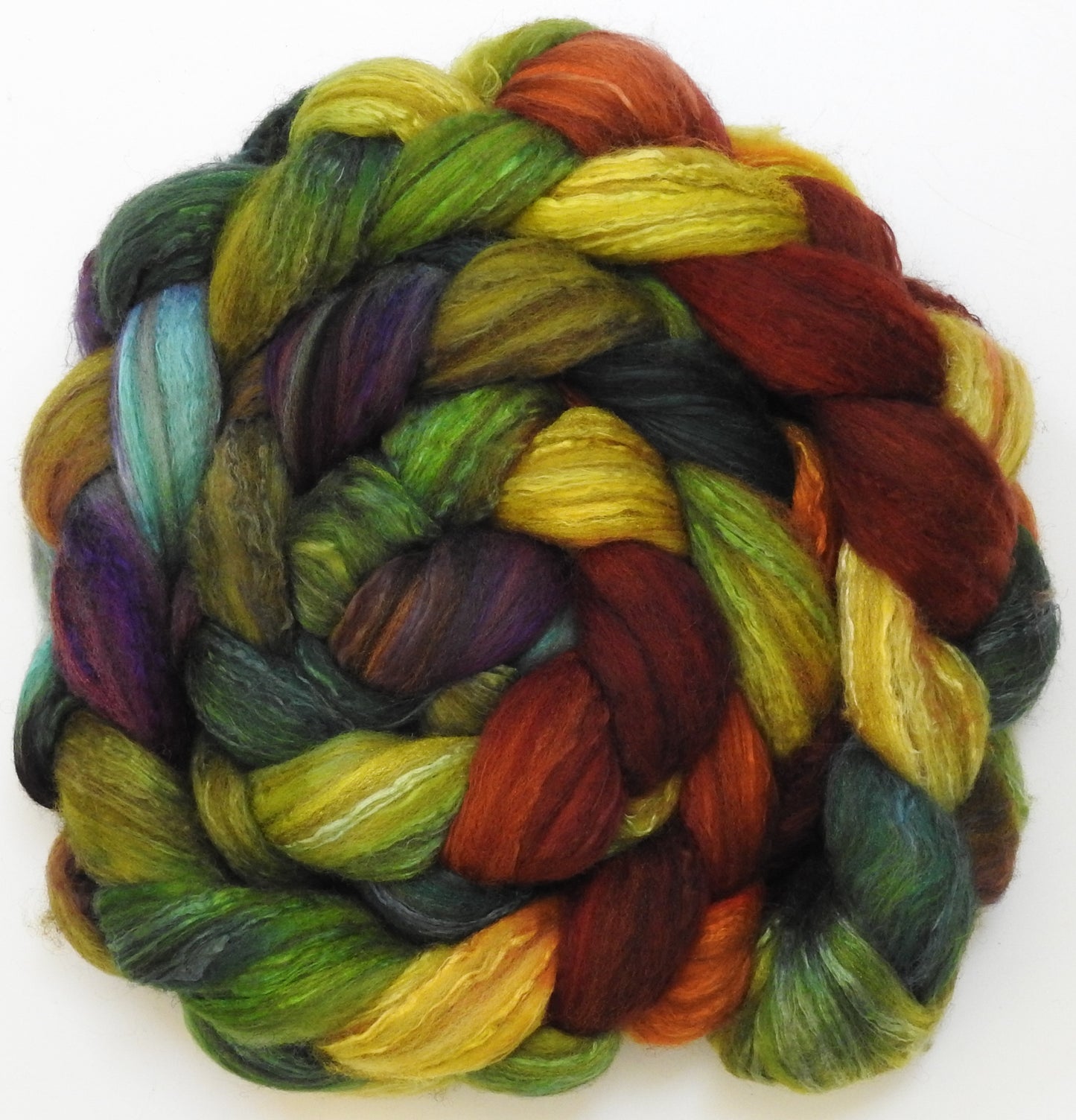 Faramir (5.5 oz) - Batt in a Braid #7 - Polwarth/ Manx / Mulberry silk/ Firestar (30/30/30/10)