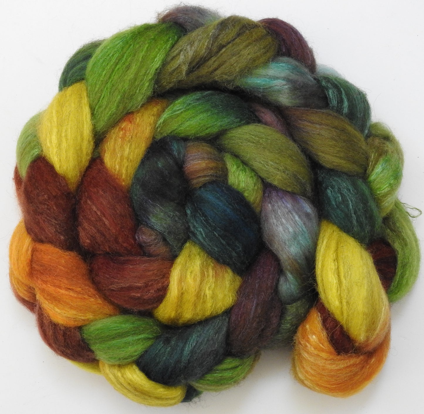 Faramir (5.6 oz)-Batt in a Braid #27- Lt. Grey Shetland/ Falkland Merino / tussah silk (50/25/25)