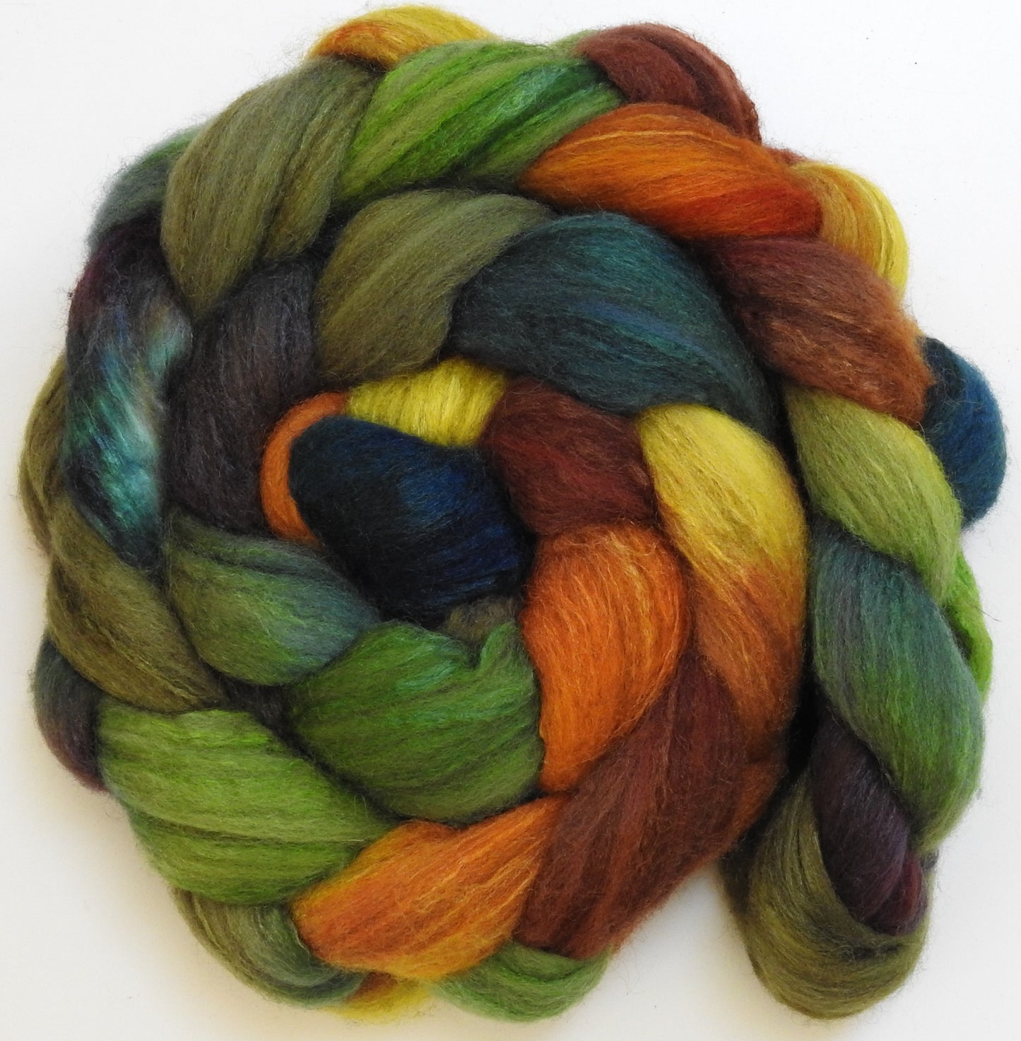 Faramir (5.6 oz)-Batt in a Braid #27- Lt. Grey Shetland/ Falkland Merino / tussah silk (50/25/25)