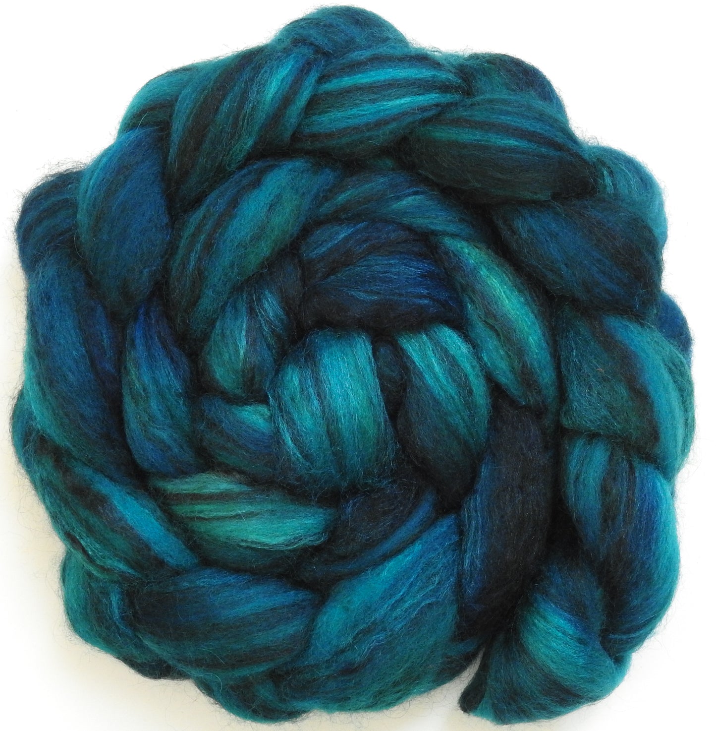 Mallard (5.2 oz) Batt in a Braid #64 (Cormo/ Grey Cashgora/ Tussah Silk (50/25/25)