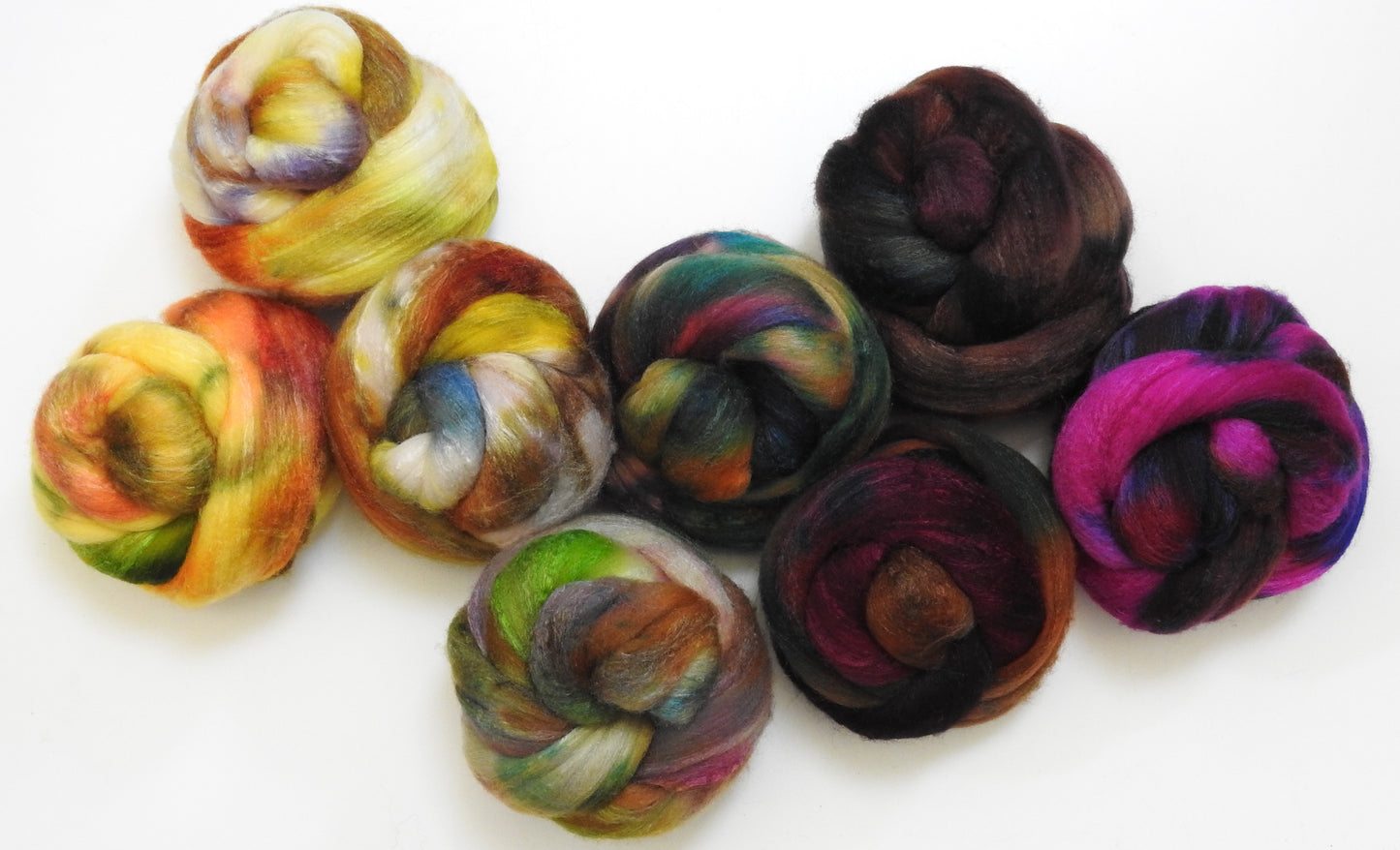 Flight of the Bumblebee - Gradient Set - Batt in a Braid #62 ( Polwarth/ Tussah silk/ Cashmere (50/25/25)