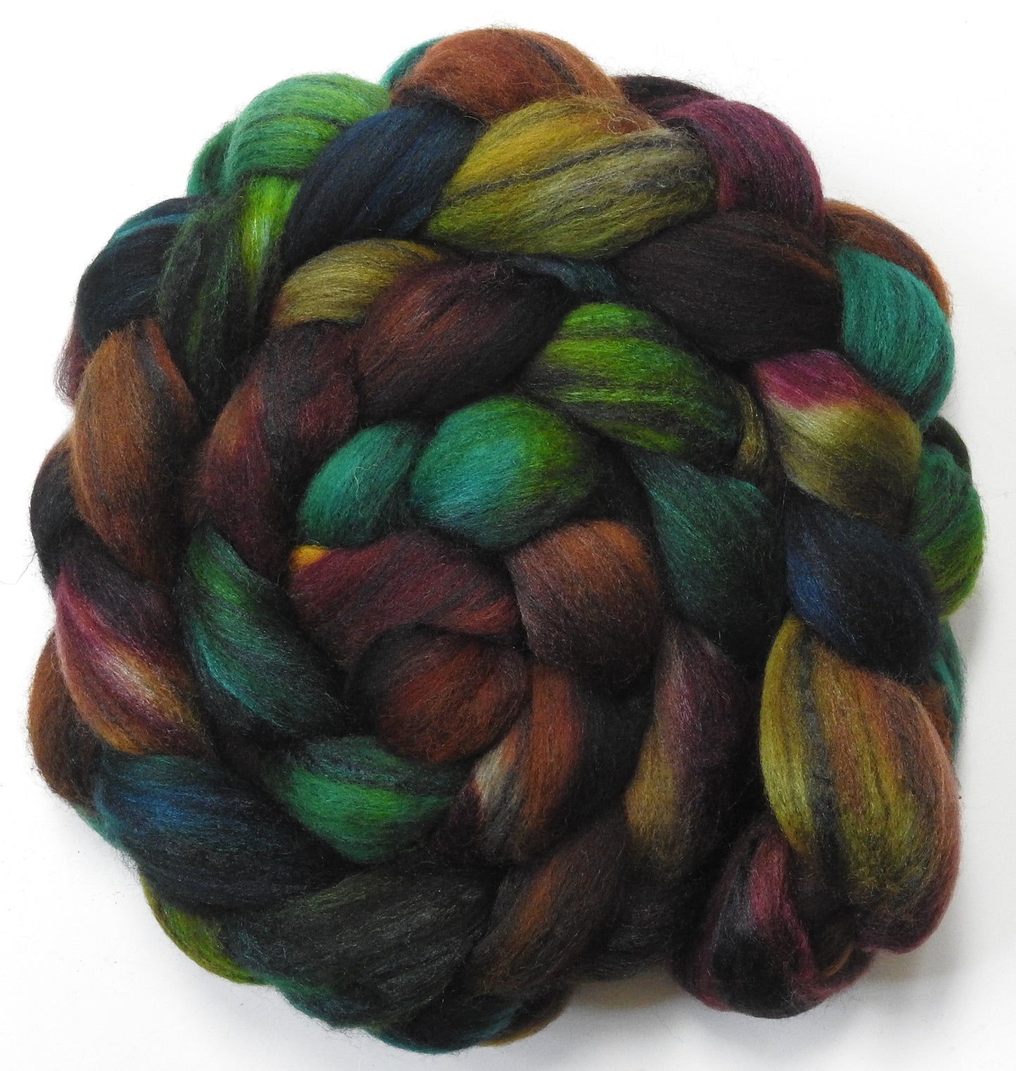 Hiking Boots (5.9 oz) - Batt in a Braid #68 - Lt. Grey Shetland/ Falkland Merino / Black tussah silk (45/30/25)