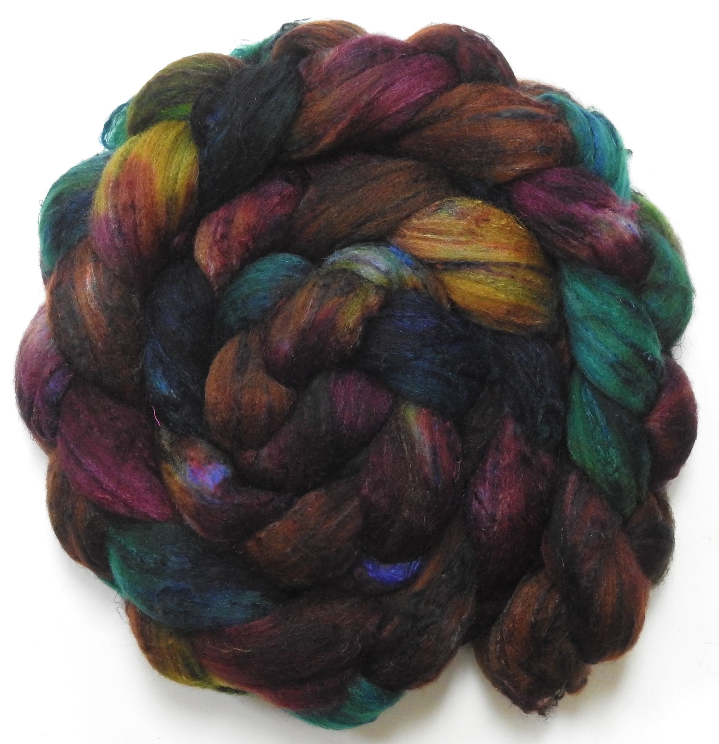 Hiking Boots (5.8 oz) - Batt in a Braid #65 - Rambouillet/ Cormo / Sari silk/ Tussah silk (40/25/25/10)