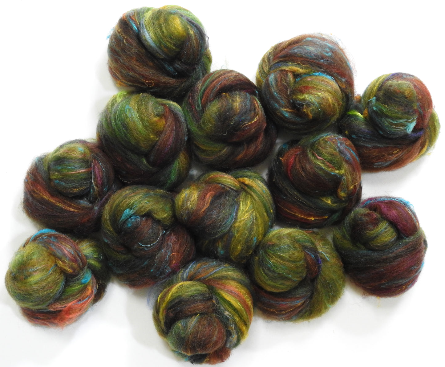 Turtles- Non-Sparkle Sticklebatts - CVM/Rambouillet X Fleece, polwarth, merino , silk, sari silk