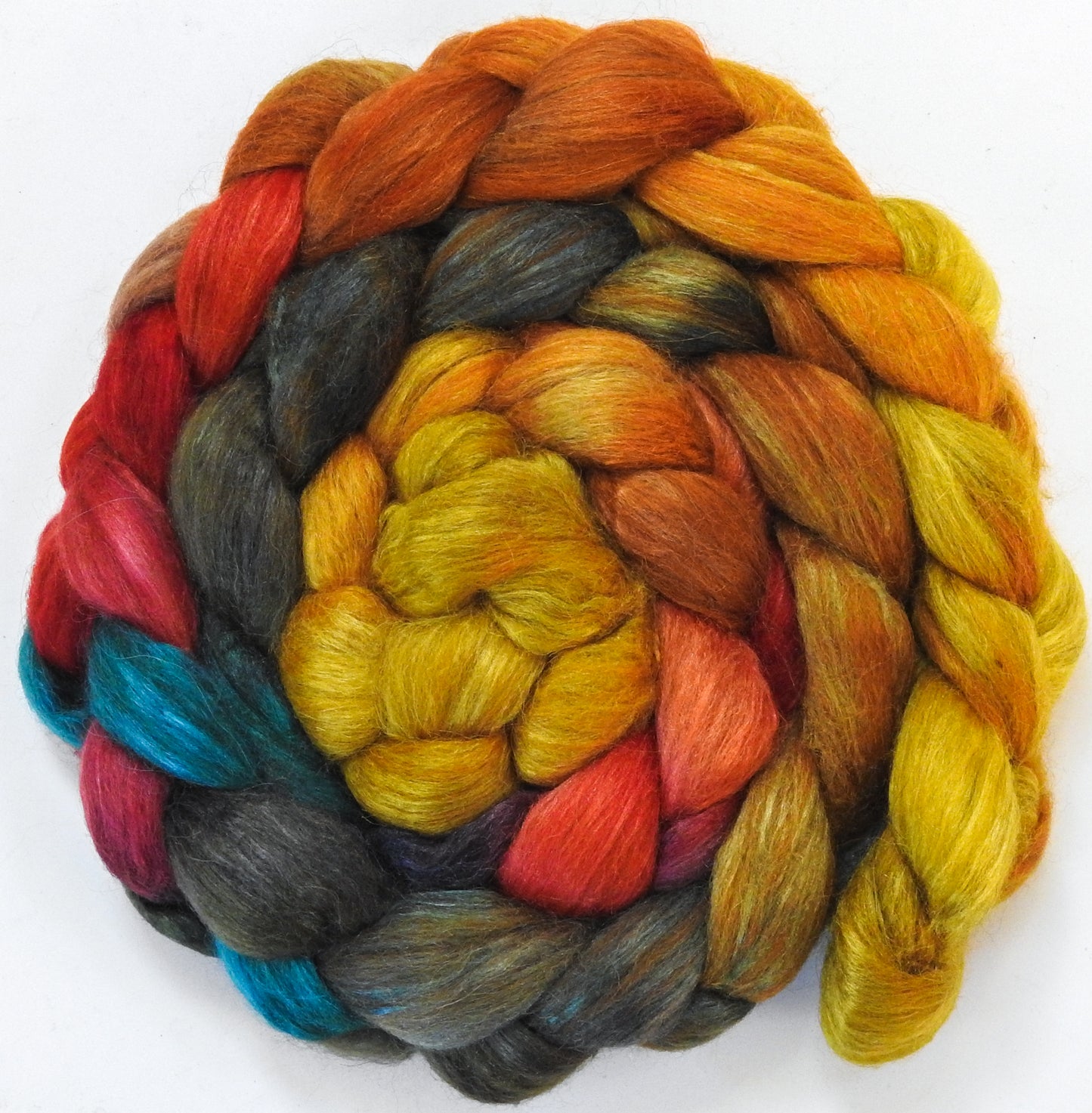 We Three Kings - Batt in a Braid #6 - 1/3 Grey Baby Alpaca/1/3 Polwarth/ 1/3 Tussah Silk