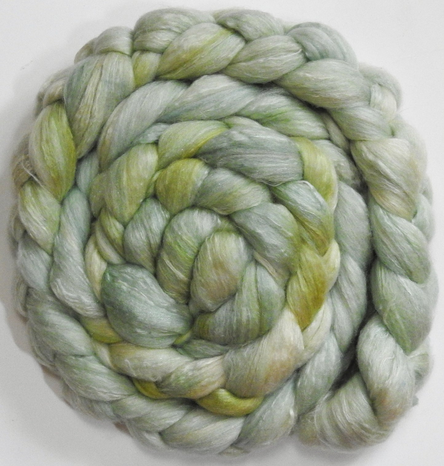Aloe (5.6 oz) - Batt in a Braid #5 - Merino/ Camel/ silk/ faux cashmere/ firestar (25/25/25/13/12)