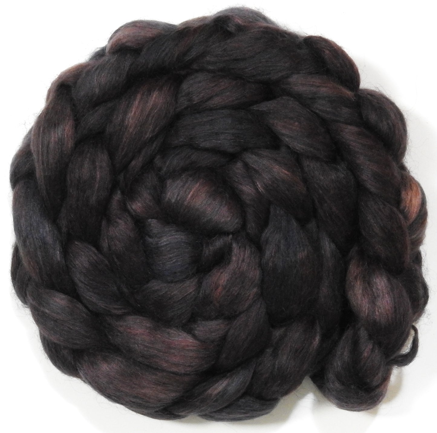 Gargoyle (5.7 oz) - Batt in a Braid #52- Wensleydale/ Mulberry silk/ Polwarth (60/25/15)