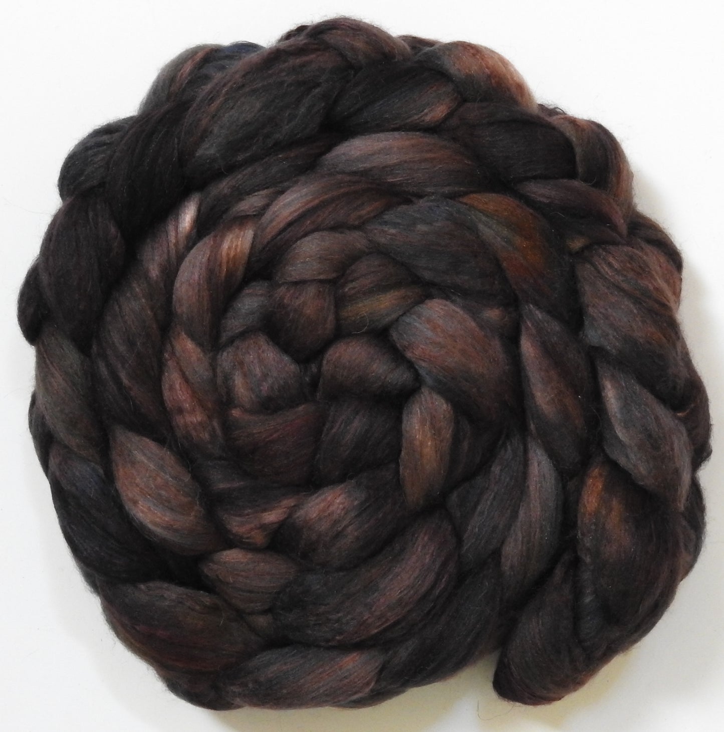 Gargoyle (7.1 oz) - Batt in a Braid #5 - Merino/ Camel/ silk/ faux cashmere/ firestar (25/25/25/13/12)