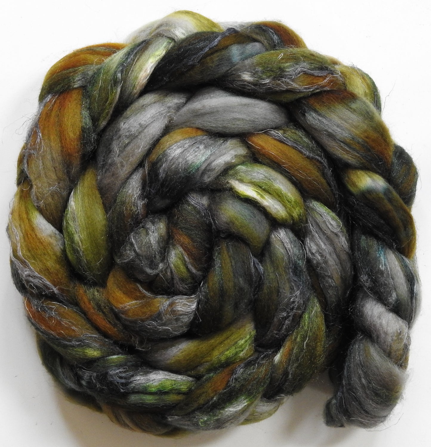 Green Tea - (5.7 oz) - Merino/ Tussah Silk/ Natural Flax (50/25/25)