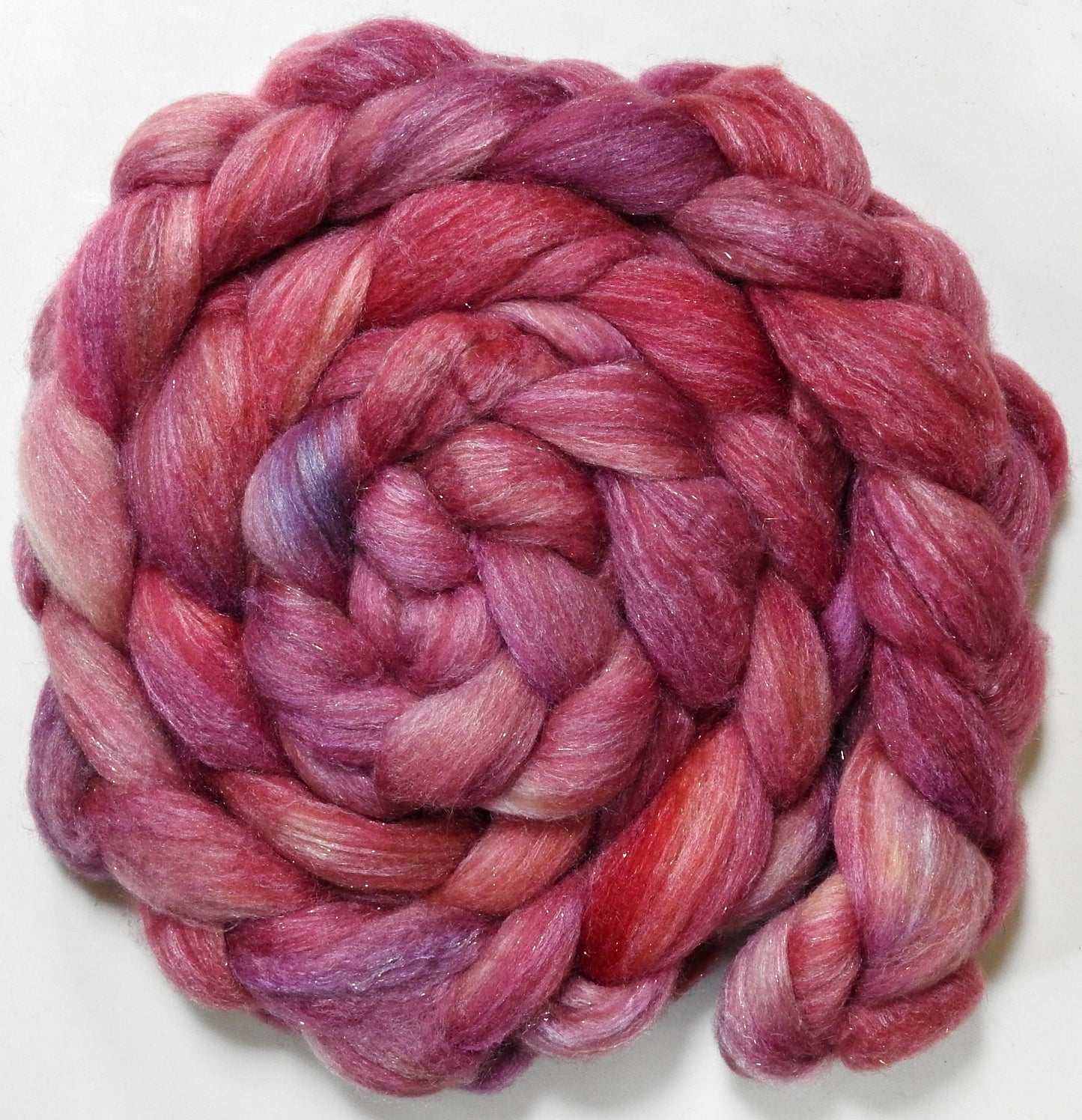 Singular - 63 (5.4oz) - Batt in a Braid #67 - Polwarth/Baby Camel/Tussah Silk/Gold Stellina (40/25/25/10)