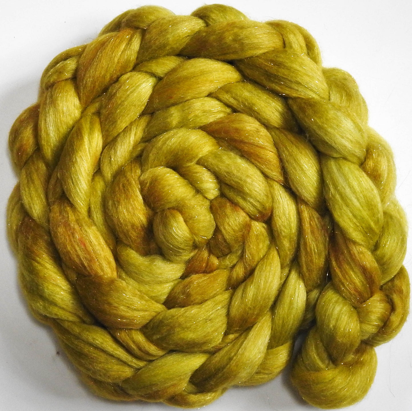 Mantis - Batt in a Braid #41 - Llama / Merino ( 18 mic.)/ Mulberry silk/ Stellina (40/30/25/5)