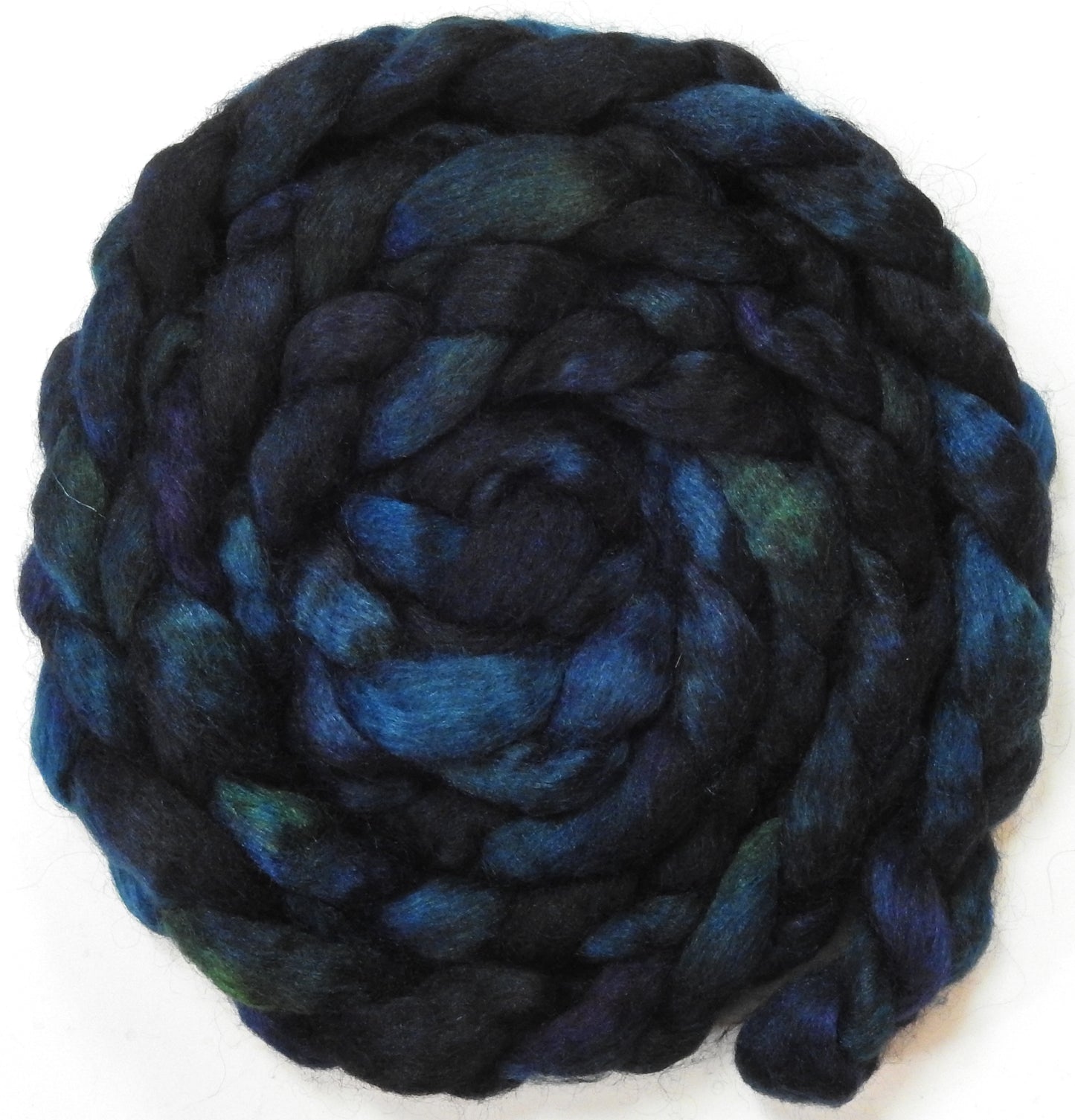 Bat Cave (5.7 oz) - Batt in a Braid #52- Wensleydale/ Mulberry silk/ Polwarth (60/25/15)