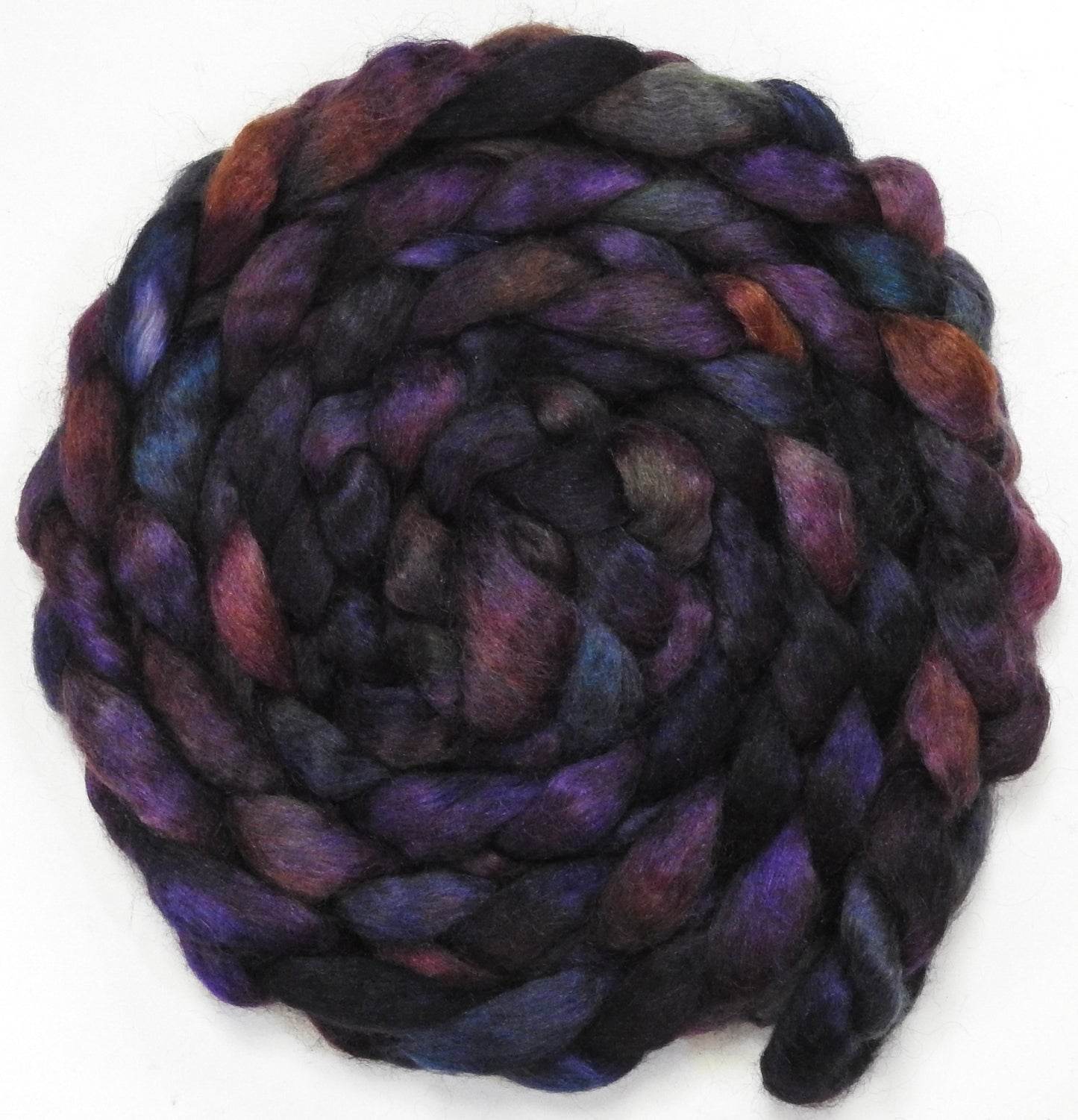 Sherlock (5.7 oz) - Batt in a Braid #52- Wensleydale/ Mulberry silk/ Polwarth (60/25/15)