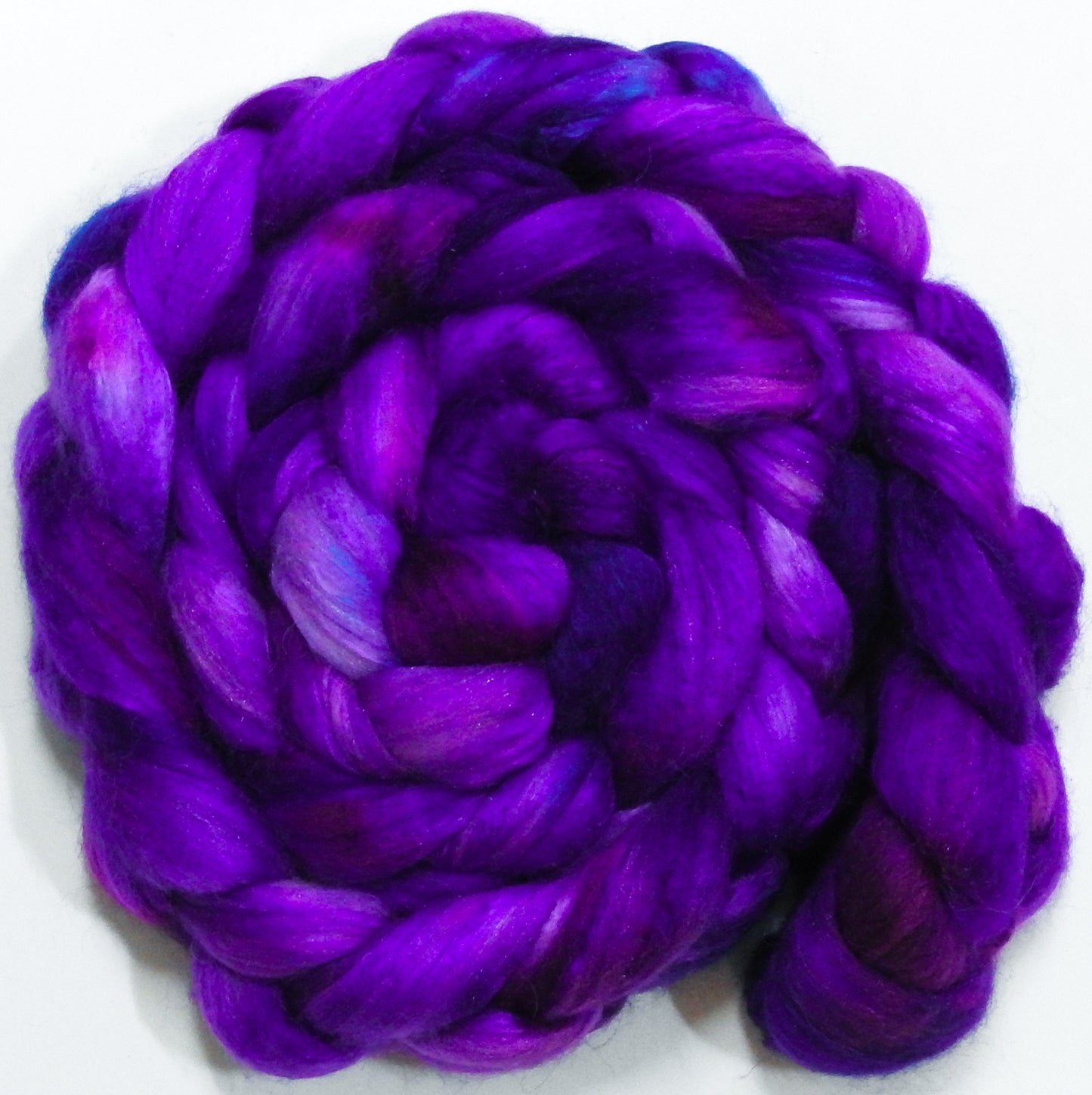 Callicarpa (5.8 oz) - Batt in a Braid #5 - Merino/ Camel/ silk/ faux cashmere/ firestar (25/25/25/13/12)