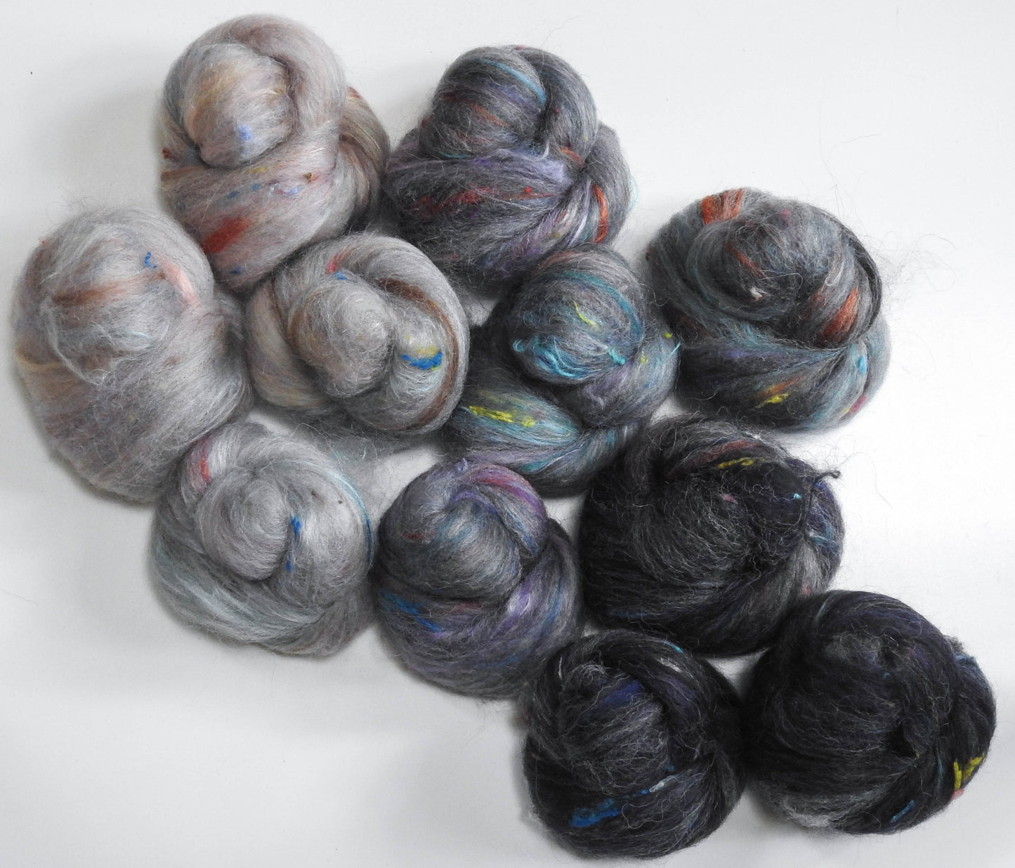 Fairy Cavern (4.1 oz) - NON-Sparkle Sticklebatts -Nash Island fleece; merino, Masham, Hebridean, polwarth, silk, bamboo, silk noil