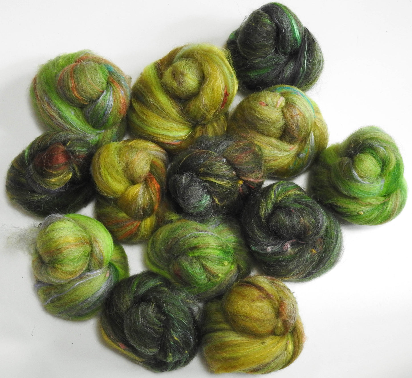 Holy Well - Sparkle and NON-Sparkle Sticklebatts -Nash Island fleece; merino, polwarth, silk, bamboo, silk noil, (angelina in sparkle variety)