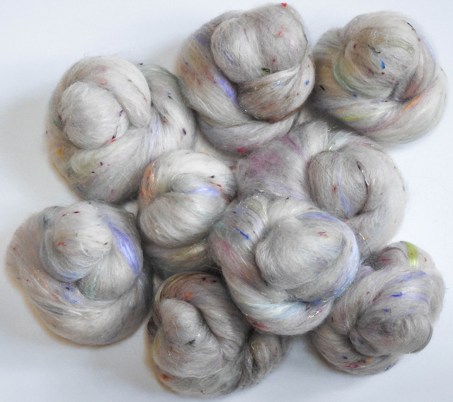 Ocarina - Sparkle Sticklebatts -Nash Island fleece; merino, Lleyn Welsh wool, Tweed blend, silk, tencel, angelina