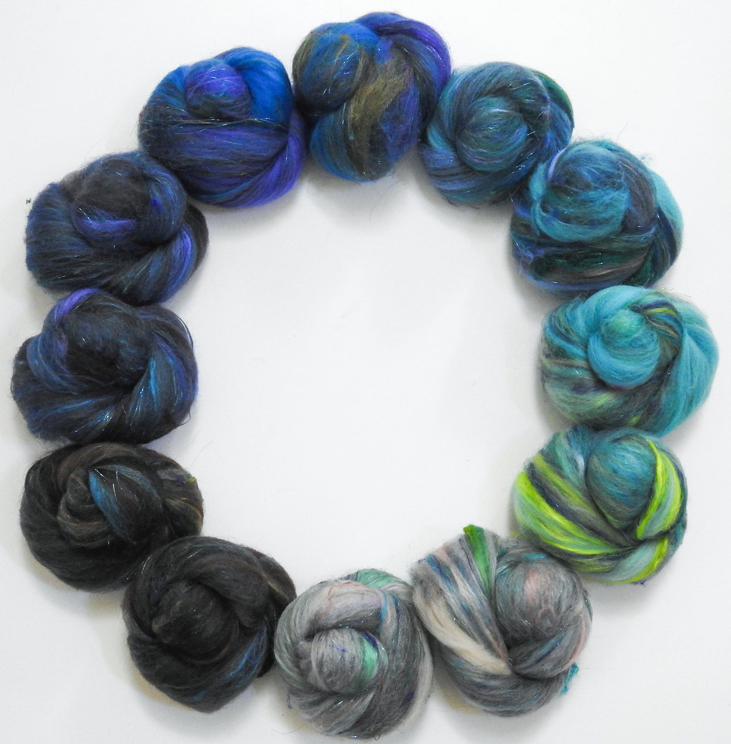 Sound of Iona - Sparkle Sticklebatts (4 oz) -BOND Fleece, Merino, Hebridean Wool, silk, Sari silk, angelina