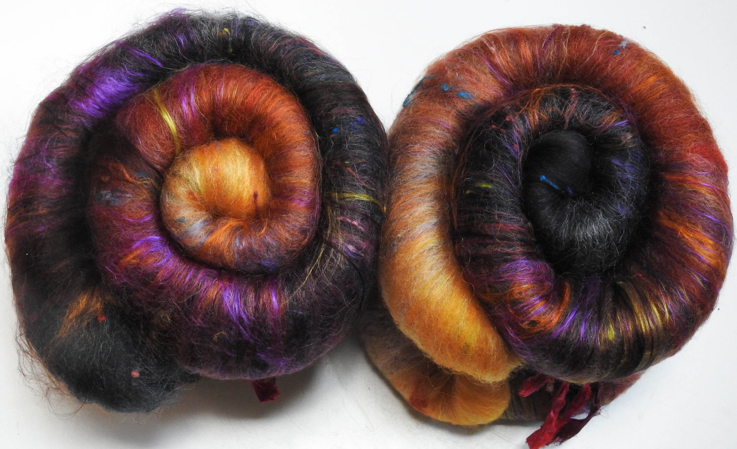 House of the Owl Witch - NON-Sparkle Roly-poly batt -Nash Island fleece; merino, CAMEL, polwarth, silk, bamboo, silk noil