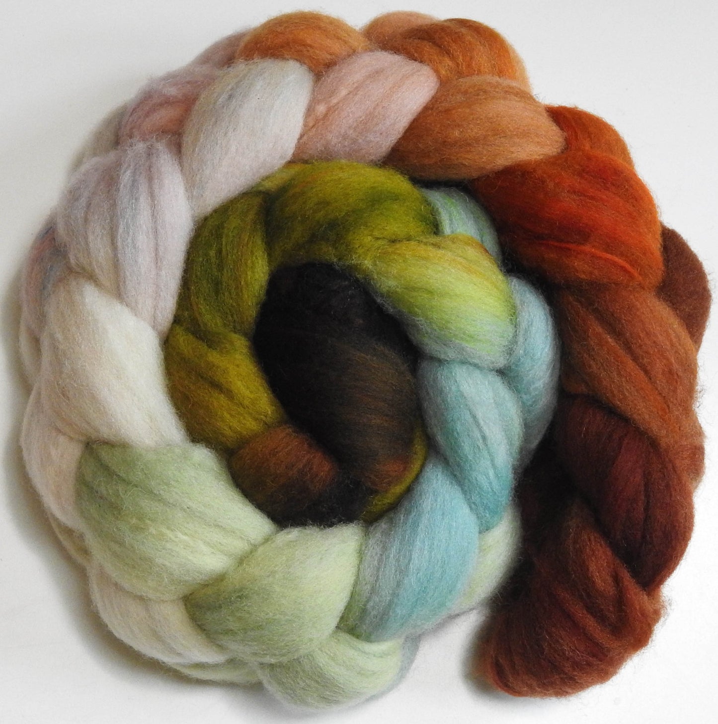 Vintage Bordeaux (5.8 oz) - Batt in a Braid #60- Southdown/ Bfl/ Bio-nylon (50/25/25)