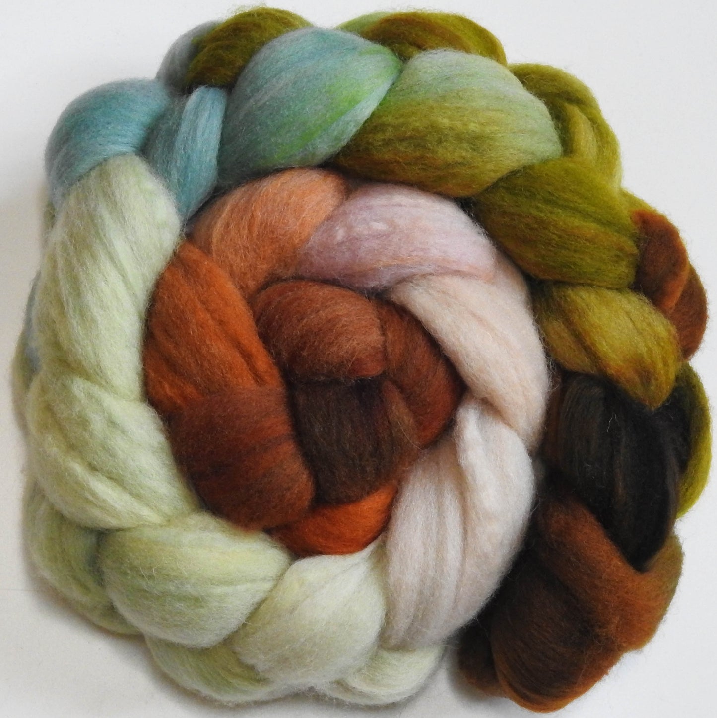 Vintage Bordeaux (5.8 oz) - Batt in a Braid #60- Southdown/ Bfl/ Bio-nylon (50/25/25)