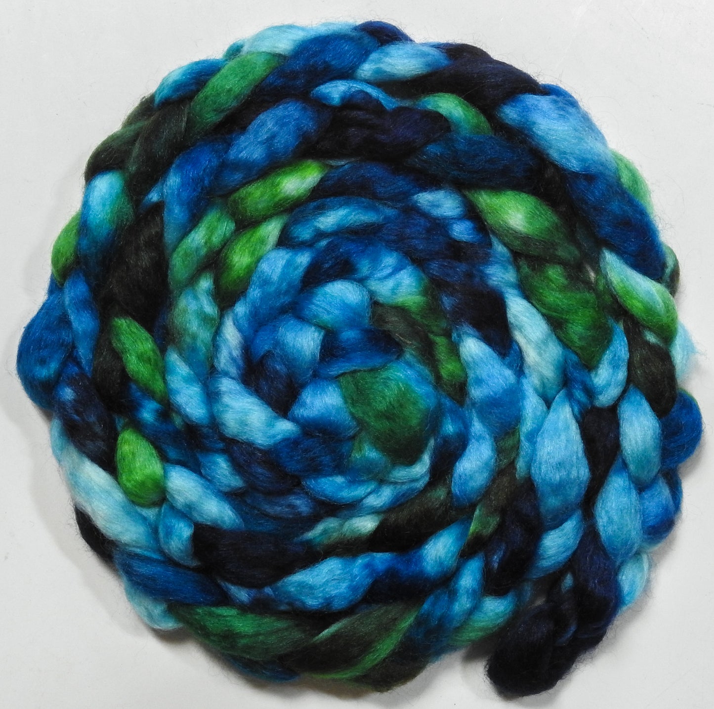 Tartan Army (5.8 oz) - Batt in a Braid #52- Wensleydale/ Mulberry silk/ Polwarth (60/25/15)