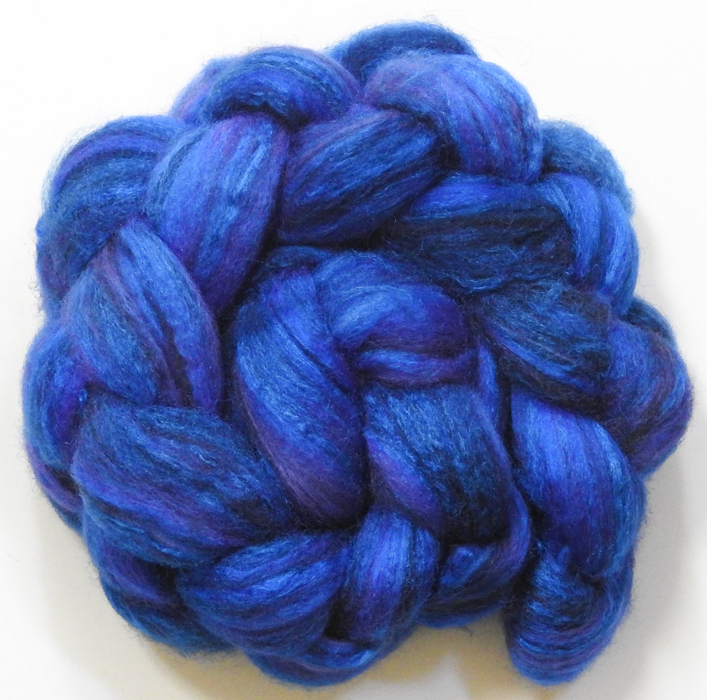 Delft Blue (2.3 oz) - Batt in a Braid #69 - Manx Loaghtan/ Polwarth / tussah silk /nylon (30/30/30/10)