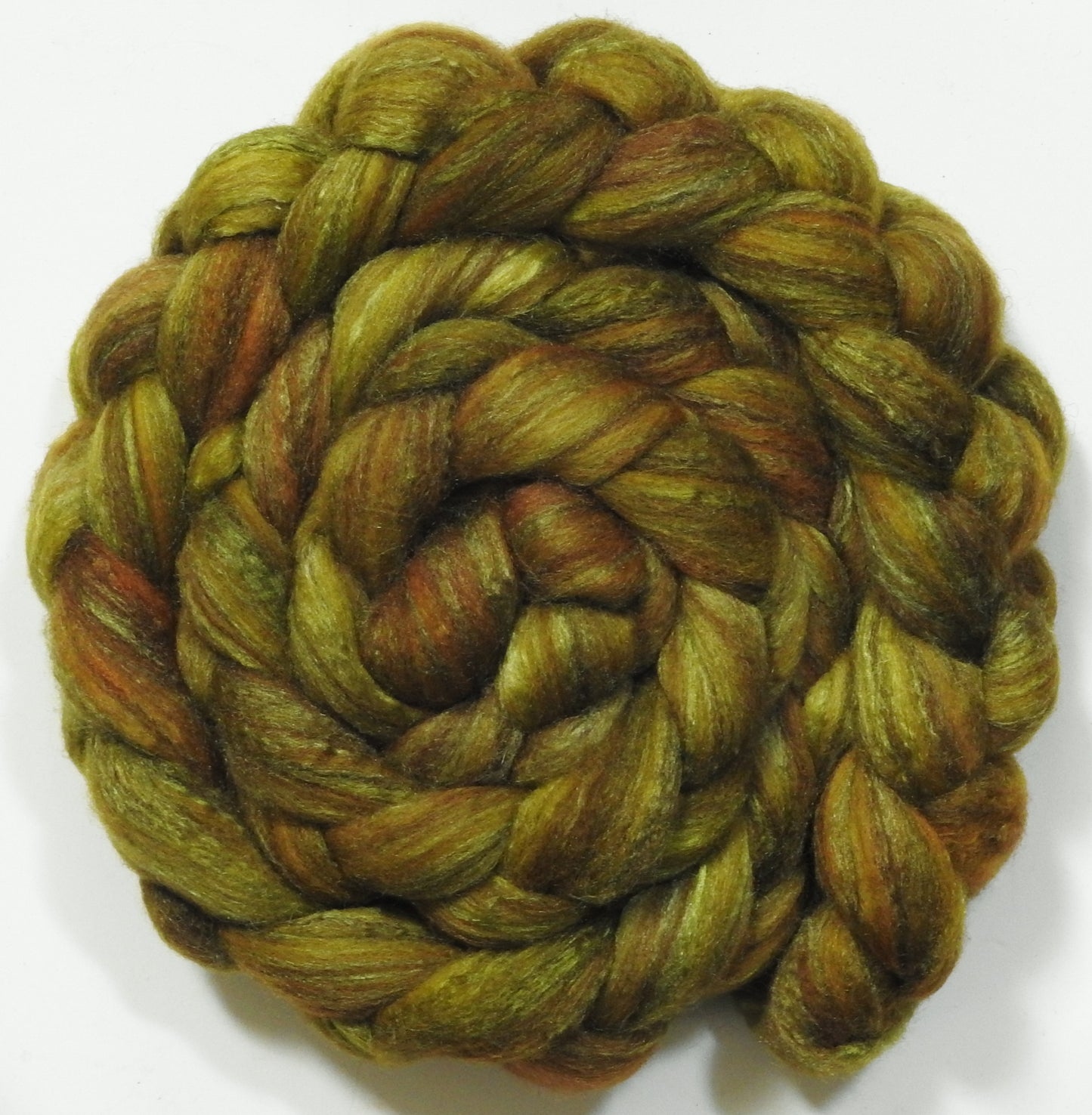 Sphagnum (5.7 oz) - Batt in a Braid #69 - Manx Loaghtan/ Polwarth / tussah silk /nylon (30/30/30/10)
