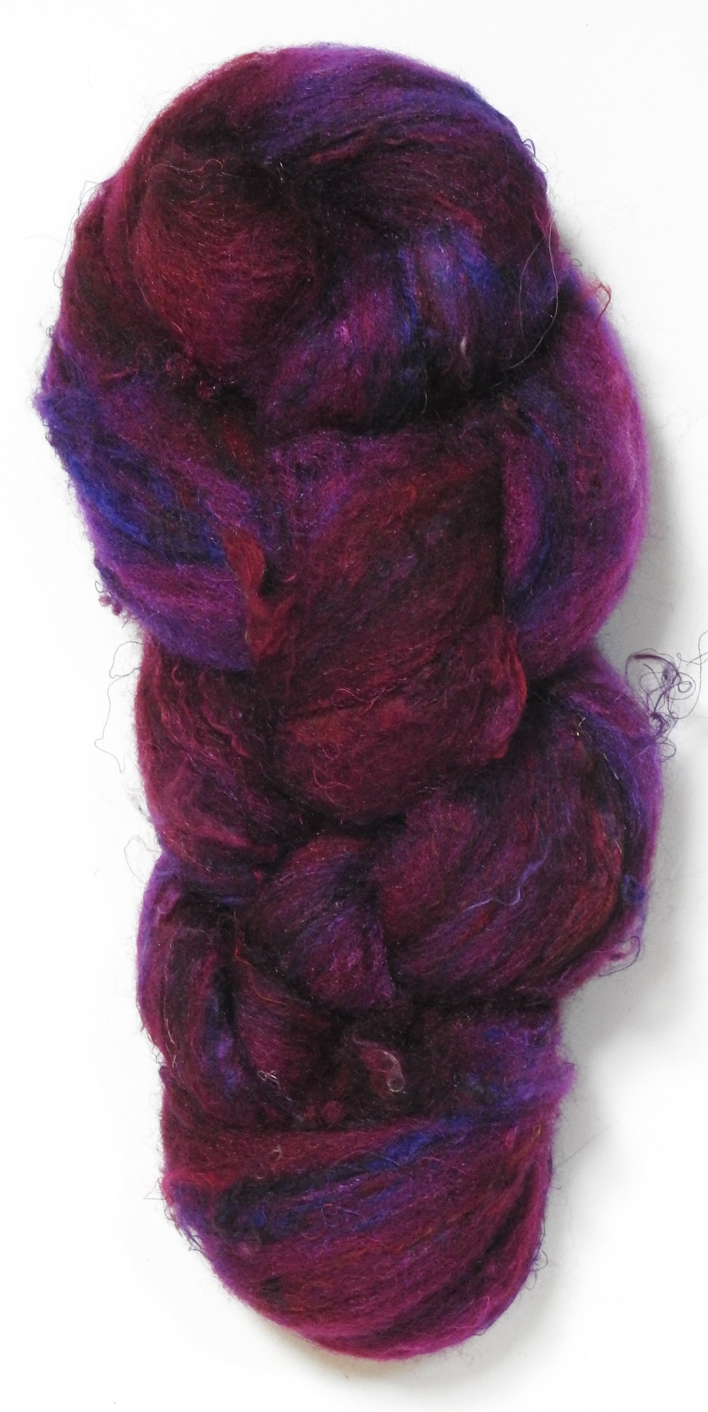 Radish - Batt in a Braid #65 - Rambouillet/ Cormo / Sari silk/ Tussah silk (40/25/25/10)