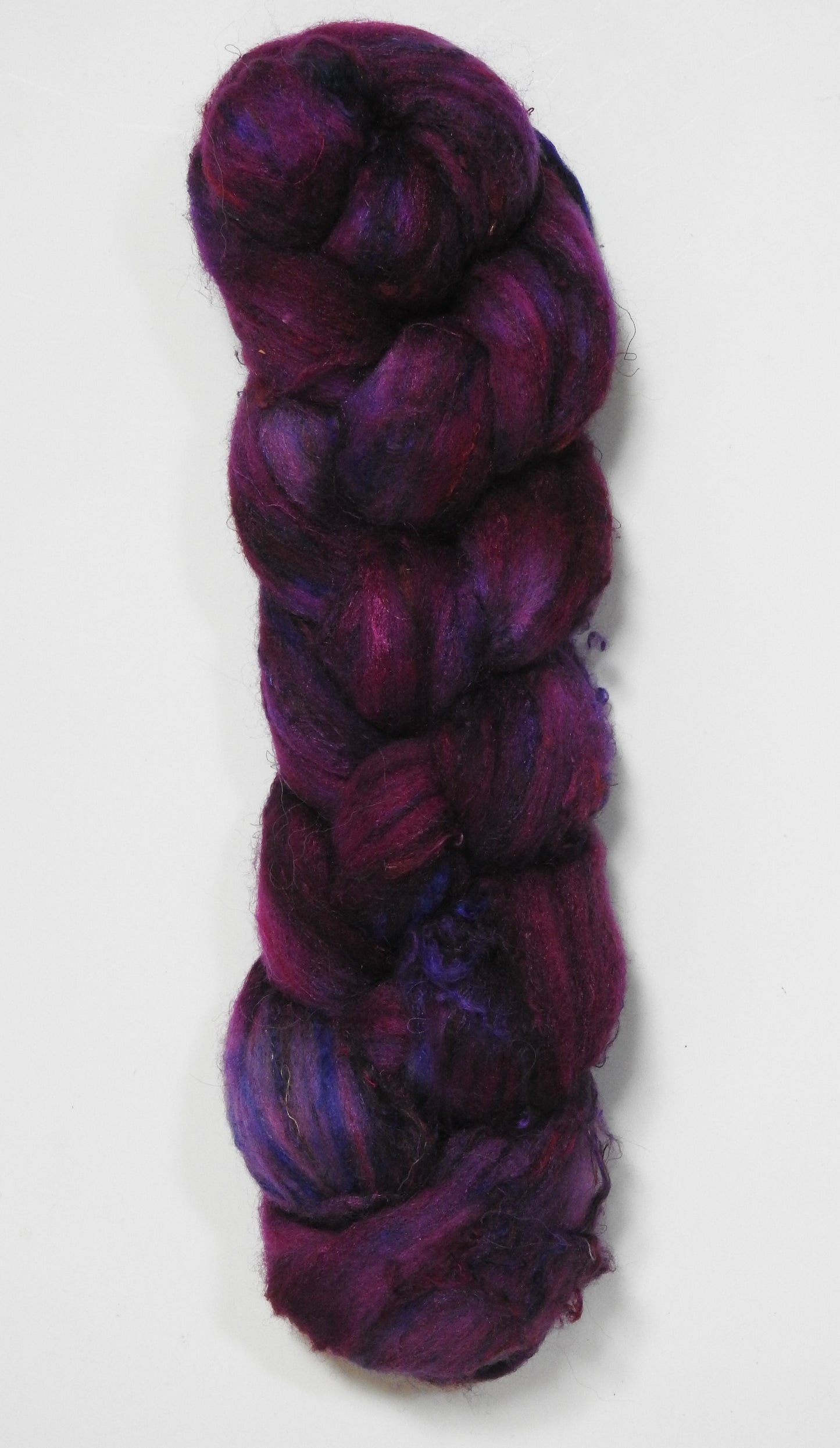 Radish - Batt in a Braid #65 - Rambouillet/ Cormo / Sari silk/ Tussah silk (40/25/25/10)