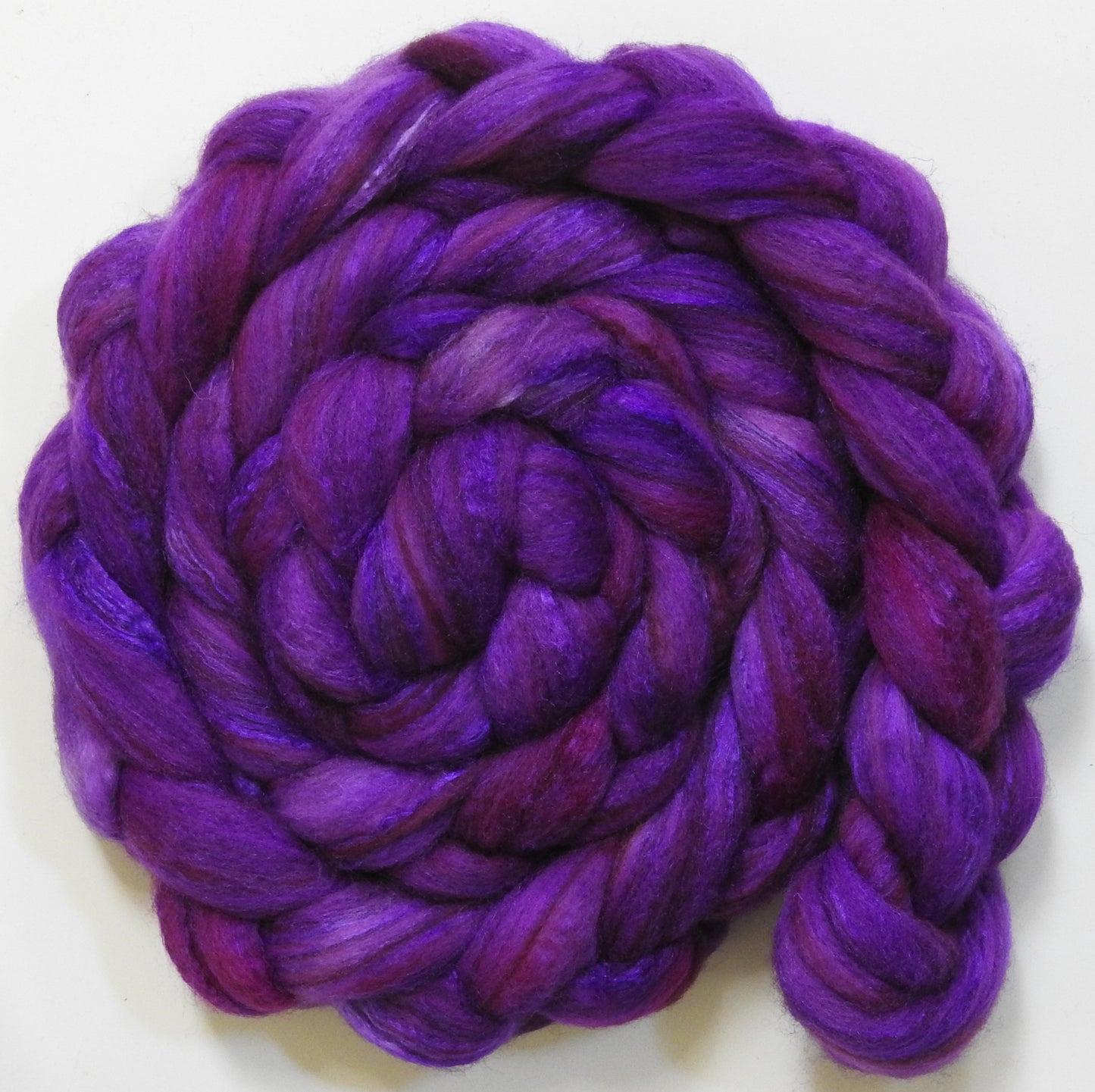 Delulu (5.6 oz) - Batt in a Braid #69 - Manx Loaghtan/ Polwarth / tussah silk /nylon (30/30/30/10)