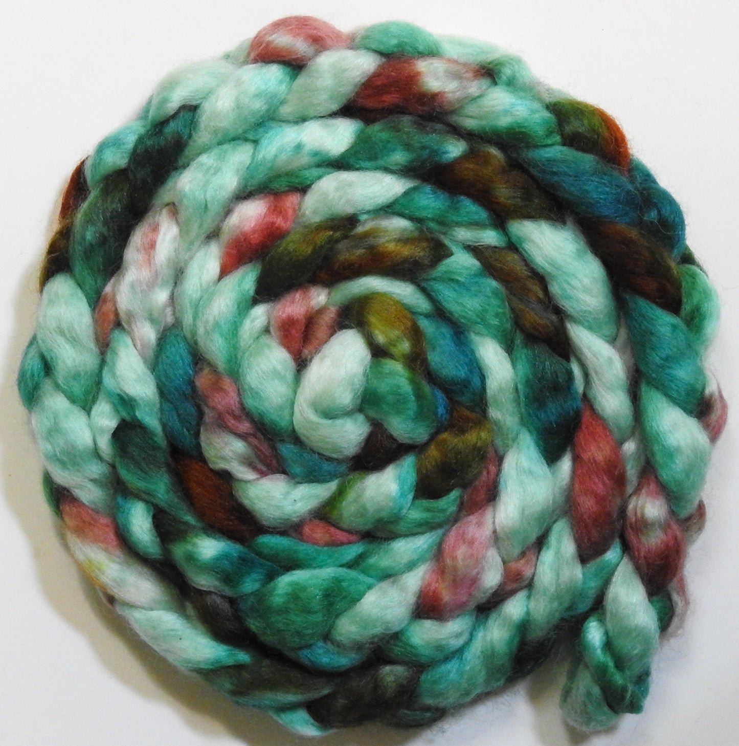 Lady Liberty (5.8 oz) - Batt in a Braid #52- Wensleydale/ Mulberry silk/ Polwarth (60/25/15)