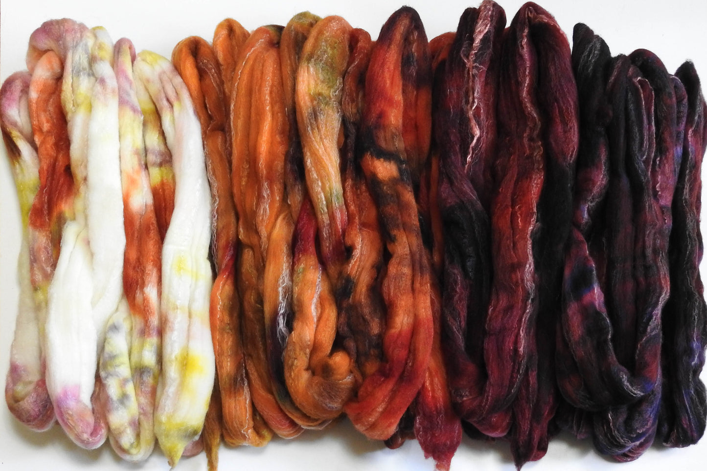 Red Panda -Gradient Braid Set -(~7 oz.) - Targhee/Bamboo/silk (80/10/10)