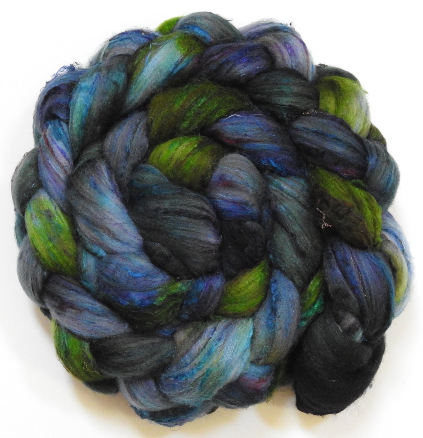 Singular - 51 (5.6 oz) - Batt in a Braid #65 - Rambouillet/ Cormo / Sari silk/ Tussah silk (40/25/25/10)