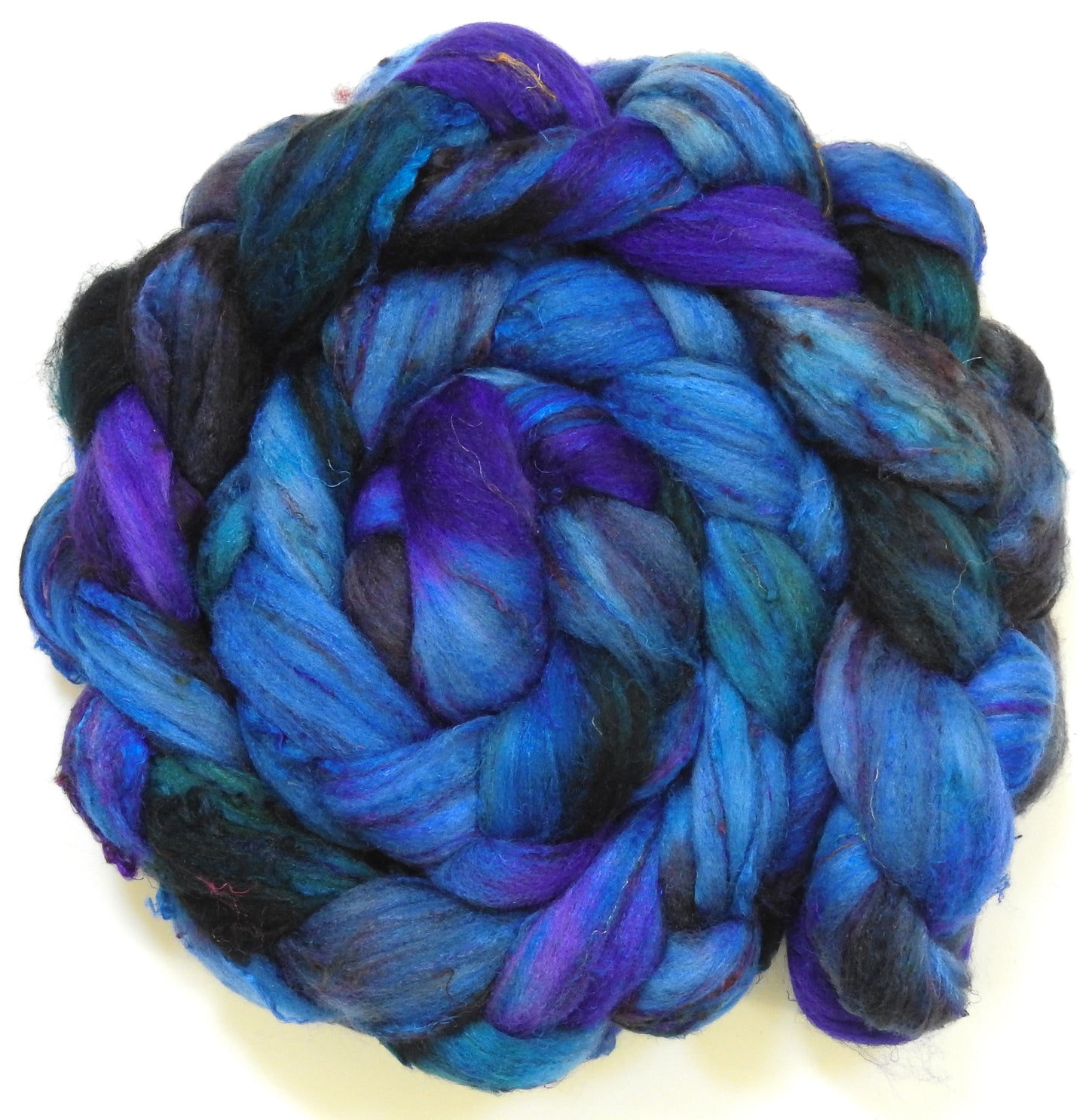 Singular - 48 (5.6 oz) - Batt in a Braid #65 - Rambouillet/ Cormo / Sari silk/ Tussah silk (40/25/25/10)