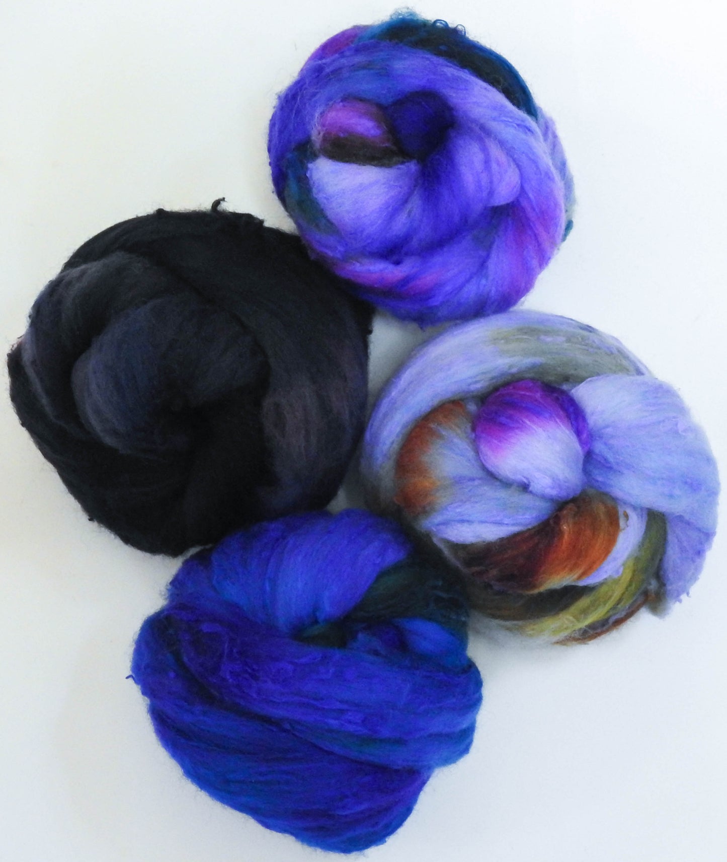 Delphinium - Gradient Braid Set -(5.8 oz) - 25 micron Merino/ Silk Slubs (70/30)