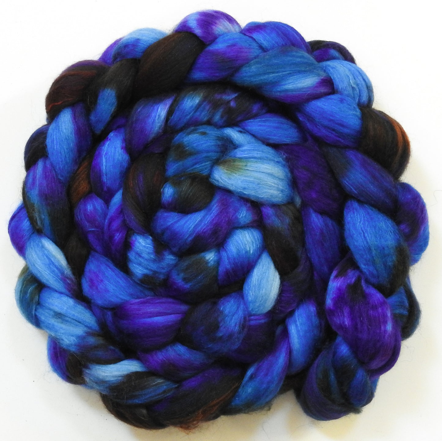 Moonlight Sonata (5.7 oz) - Batt in a Braid #5 - Merino/ Camel/ silk/ faux cashmere/ firestar (25/25/25/13/12)