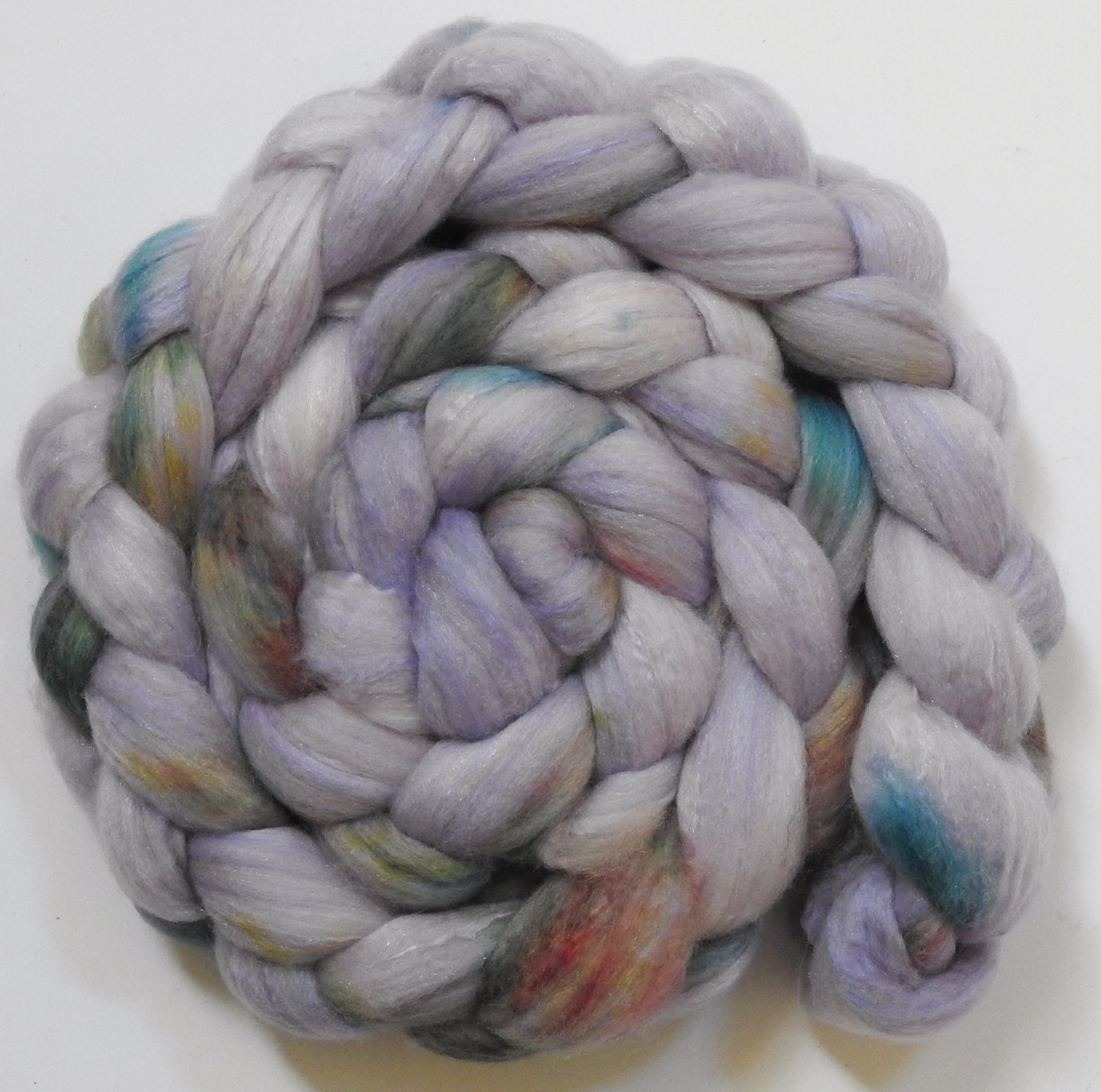 Thistledown (5.7 oz) - Batt in a Braid #5 - Merino/ Camel/ silk/ faux cashmere/ firestar (25/25/25/13/12)