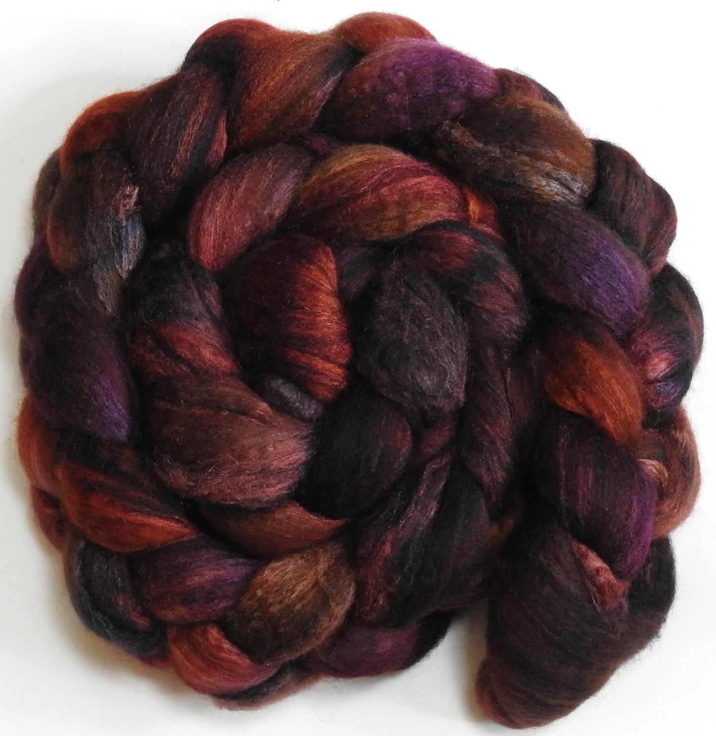 Padauk -(5.9 oz) -Batt in a Braid #63 (Cormo/ CAMEL/ silk -60/20/20)