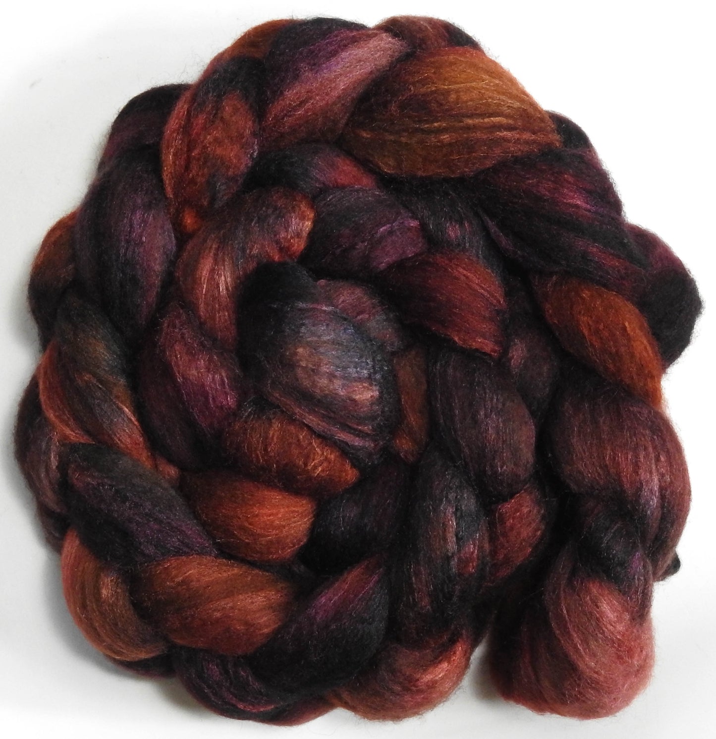 Padauk -(5.9 oz) -Batt in a Braid #63 (Cormo/ CAMEL/ silk -60/20/20)