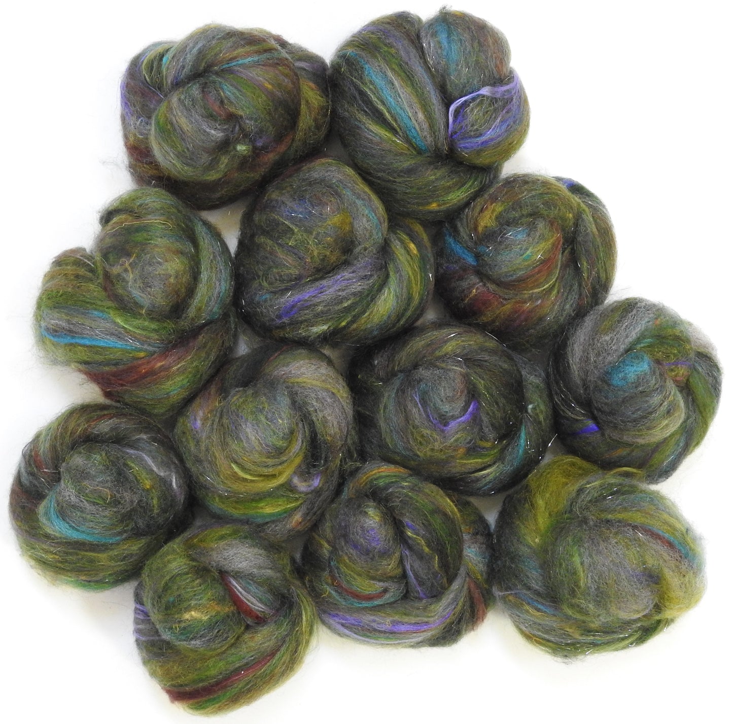 O Tannenbaum -Sparkle Sticklebatts - Corriedale X Fleece, Merino, CAMEL, silk, firestar, sari silk , angelina